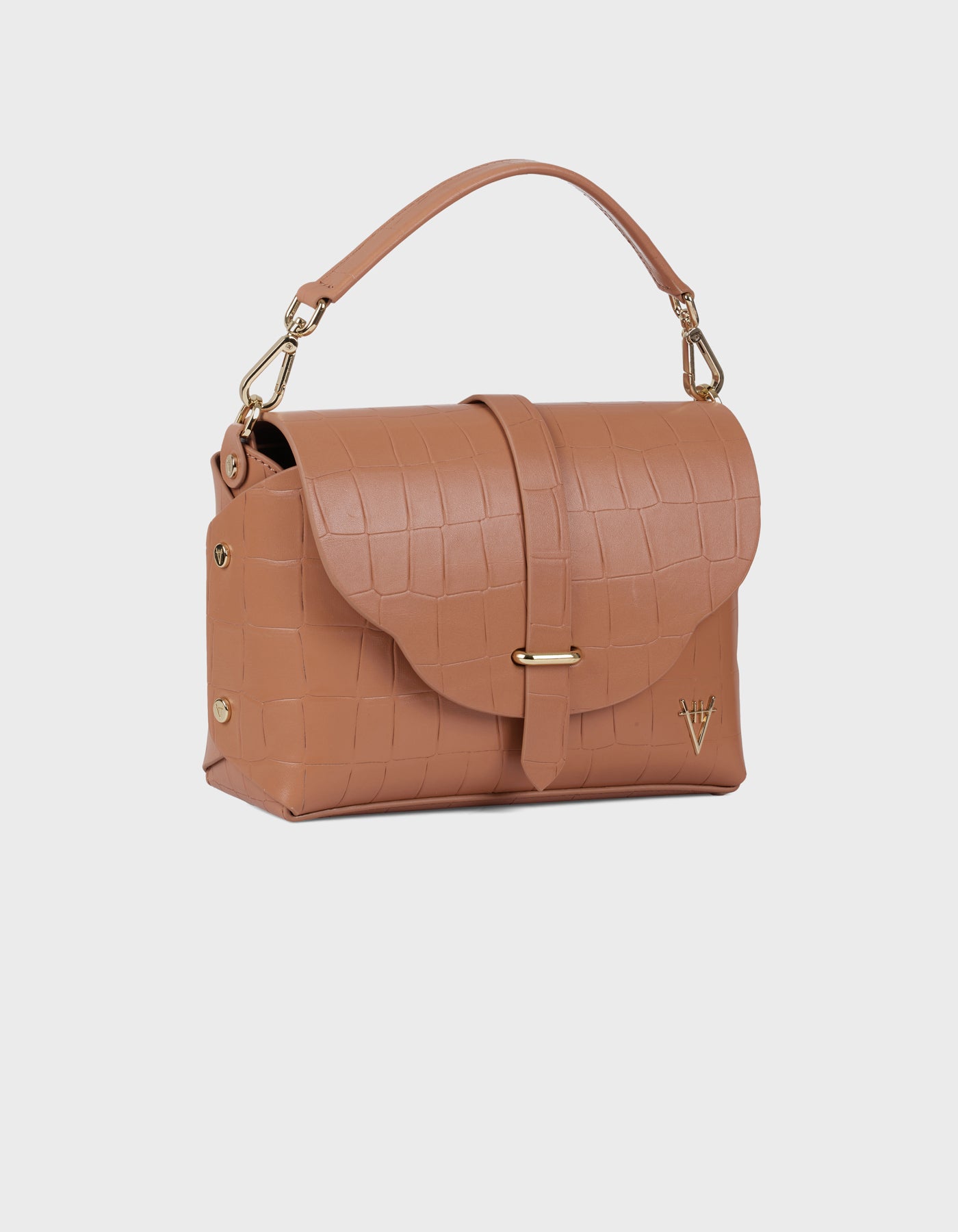 Hiva Atelier | Harmonia Shoulder Bag MINK CROCO EFFECT | Her Tarza Uygun Deri Aksesuarlar