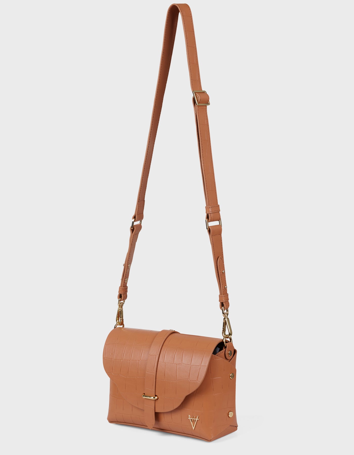 Hiva Atelier | Harmonia Shoulder Bag MINK CROCO EFFECT | Her Tarza Uygun Deri Aksesuarlar