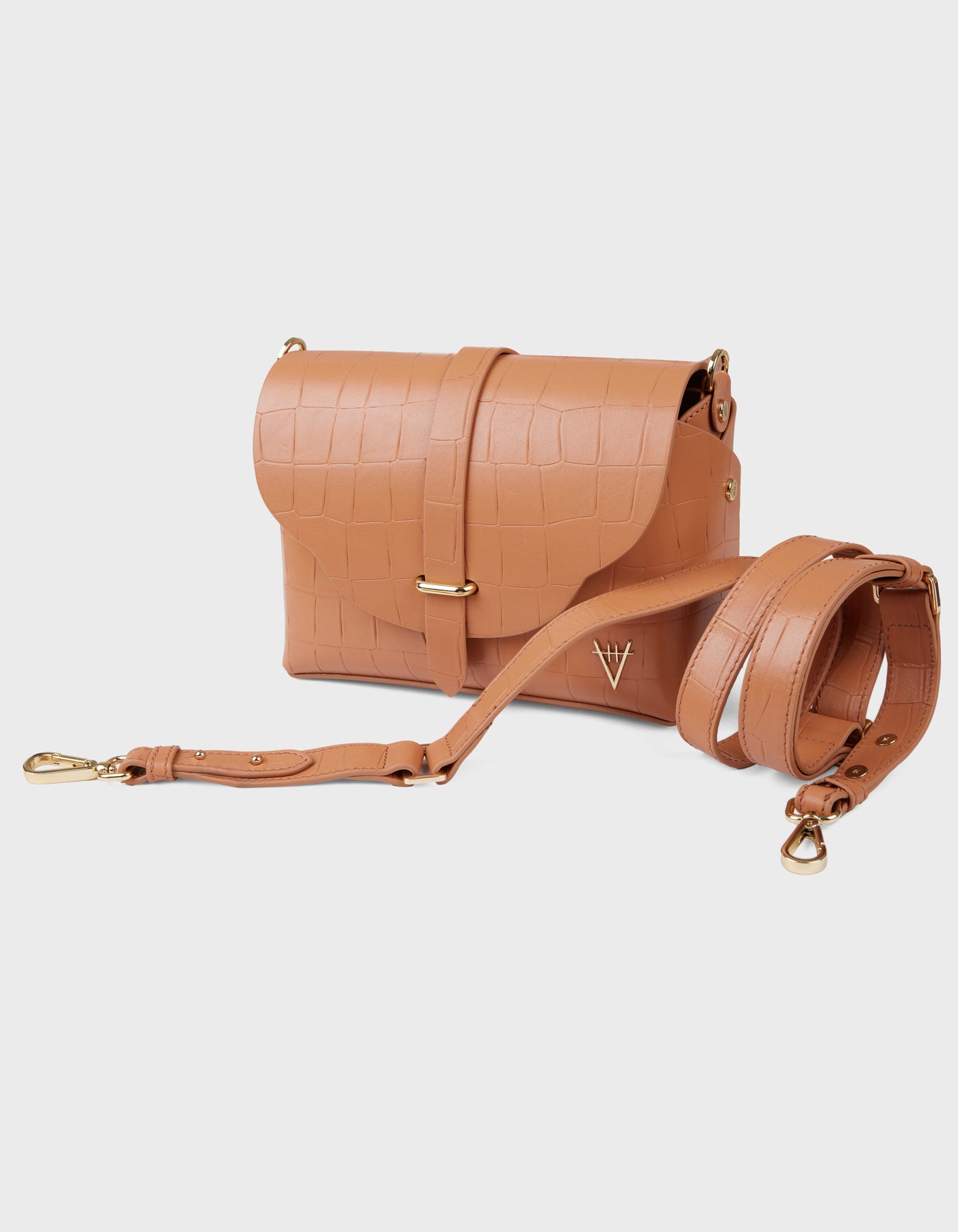 Hiva Atelier | Harmonia Shoulder Bag MINK CROCO EFFECT | Her Tarza Uygun Deri Aksesuarlar