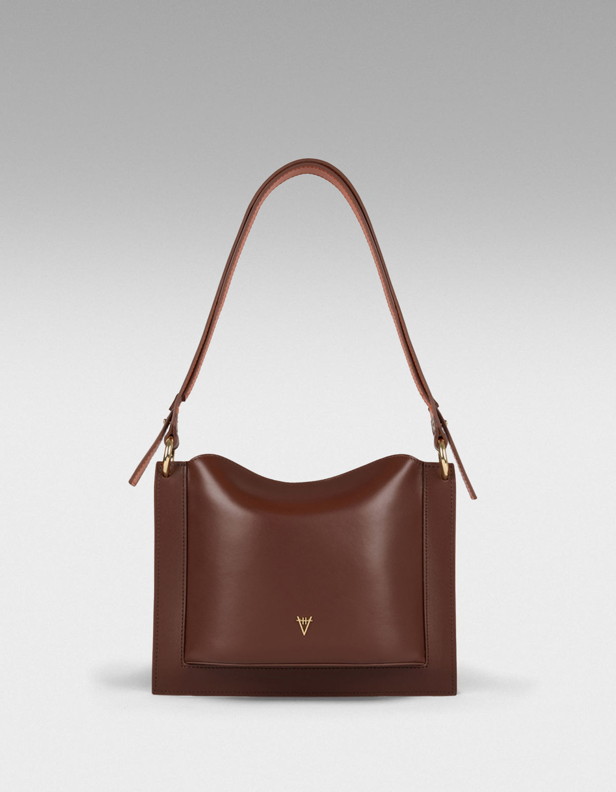 HiVa Atelier | Dalia Mini Sleek & Square Shoulder Bag Nutshell | Her Tarza Uygun Deri Aksesuarlar