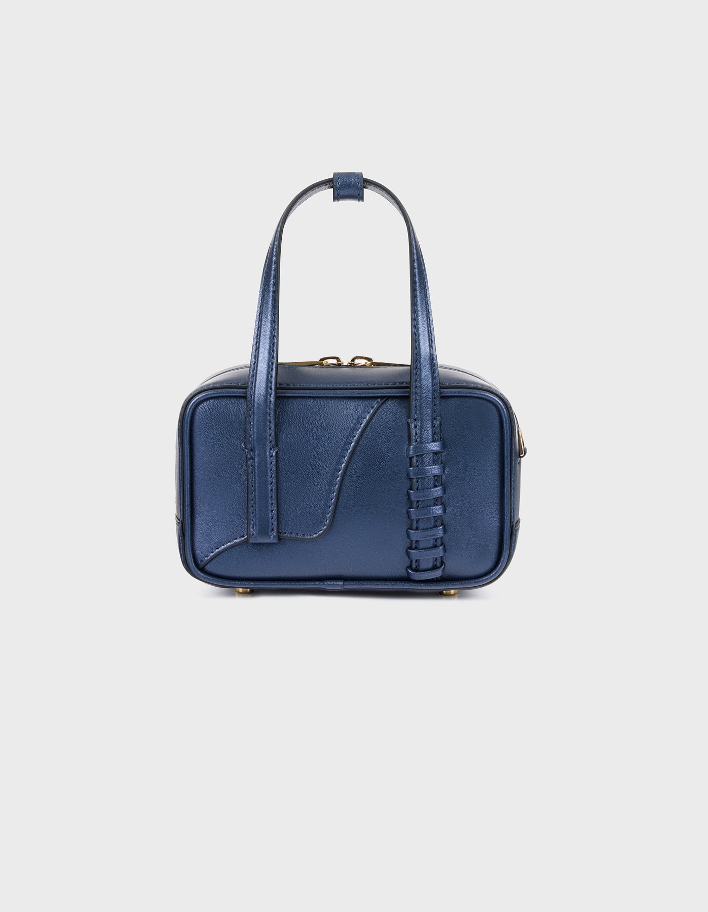 HiVa Atelier | Micro Bowling Bag NAVY | Her Tarza Uygun Deri Aksesuarlar