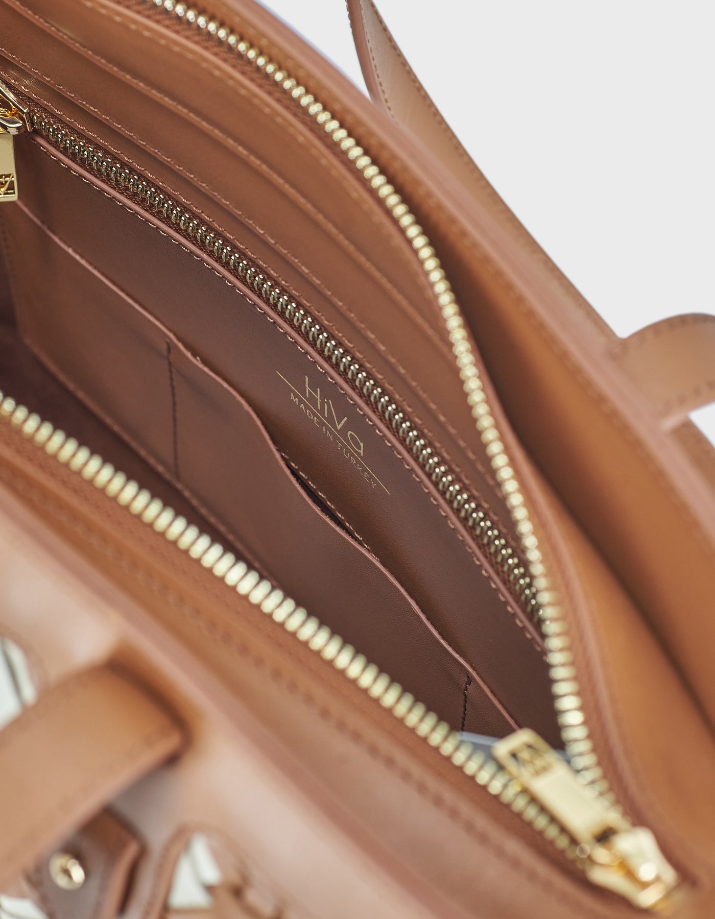 Woven Detail Leather Tote Bag