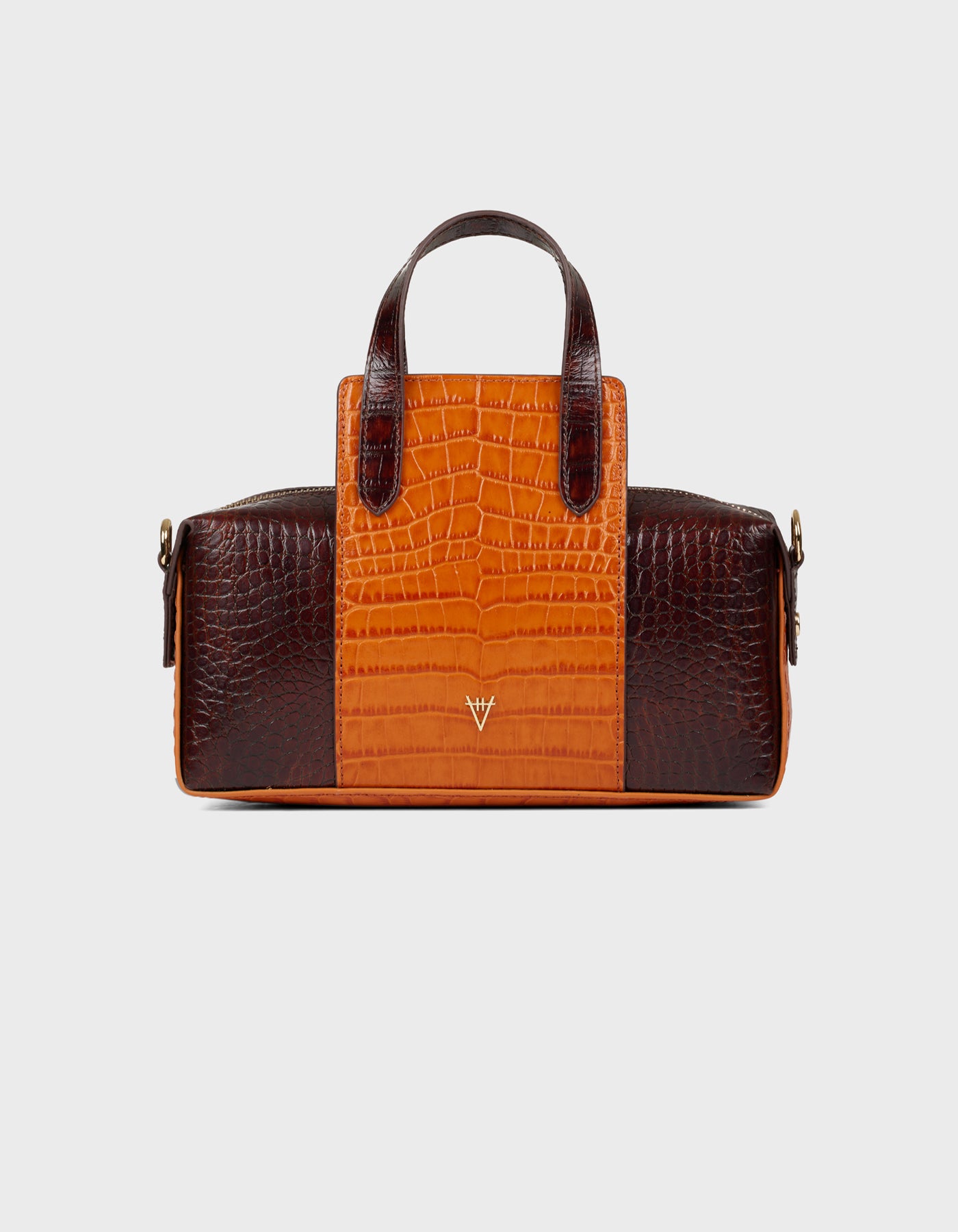 HiVa Atelier | Onsra Cylinder Crossbody Bag CHOCOLATE & BURNT ORANGE | Her Tarza Uygun Deri Aksesuarlar