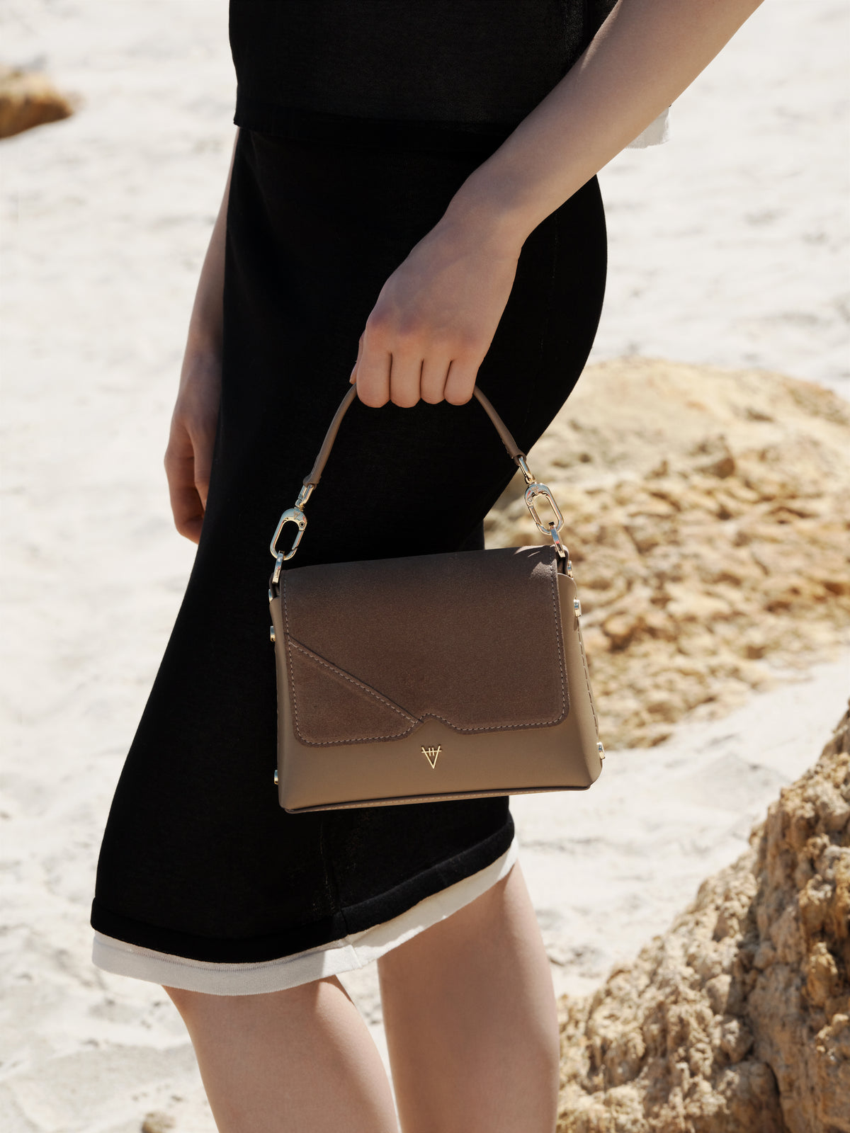 HiVa Atelier | Mare Mini Shoulder Bag Sand | Her Tarza Uygun Deri Aksesuarlar