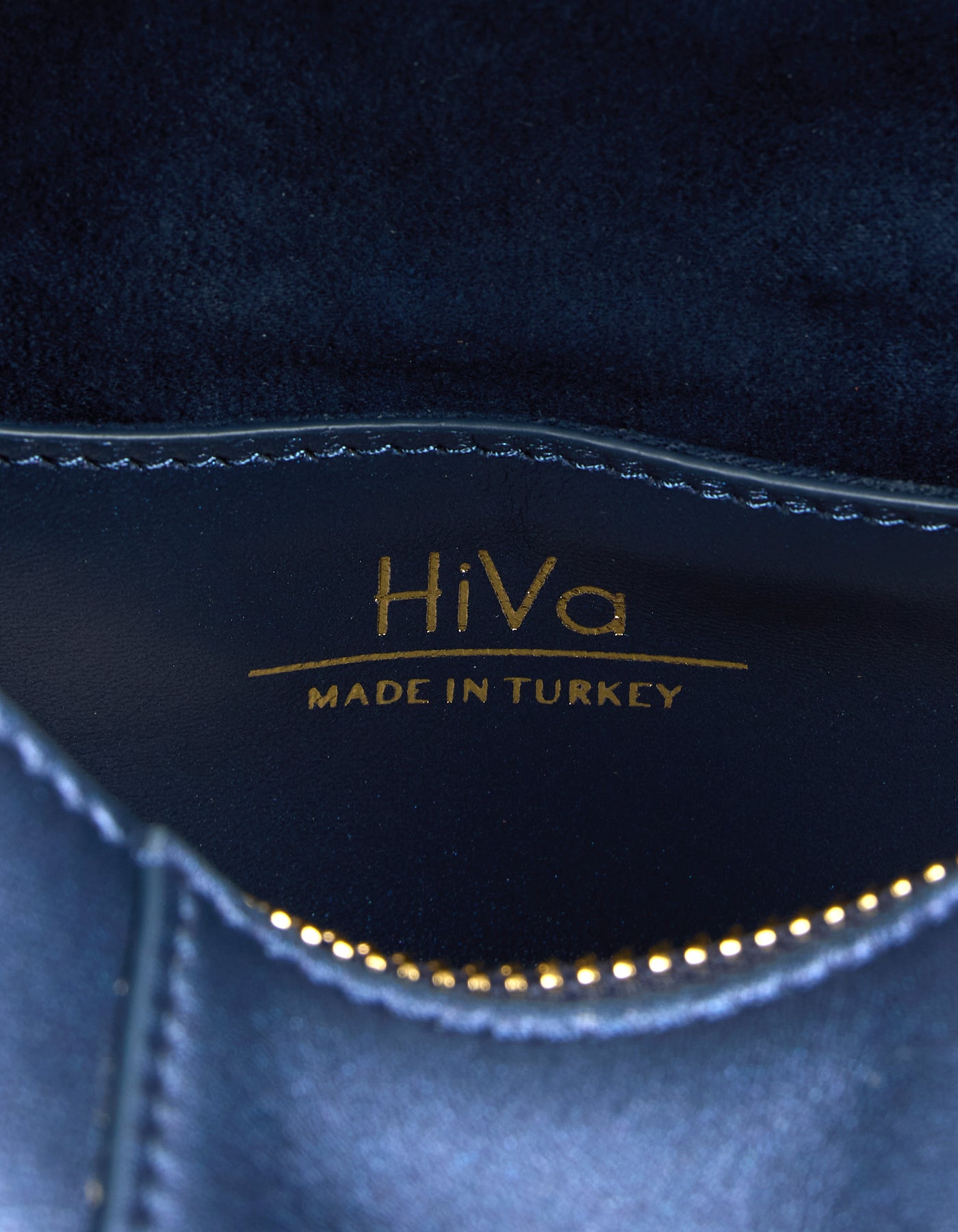 Hiva Atelier | Mini Croissant NAVY | Her Tarza Uygun Deri Aksesuarlar