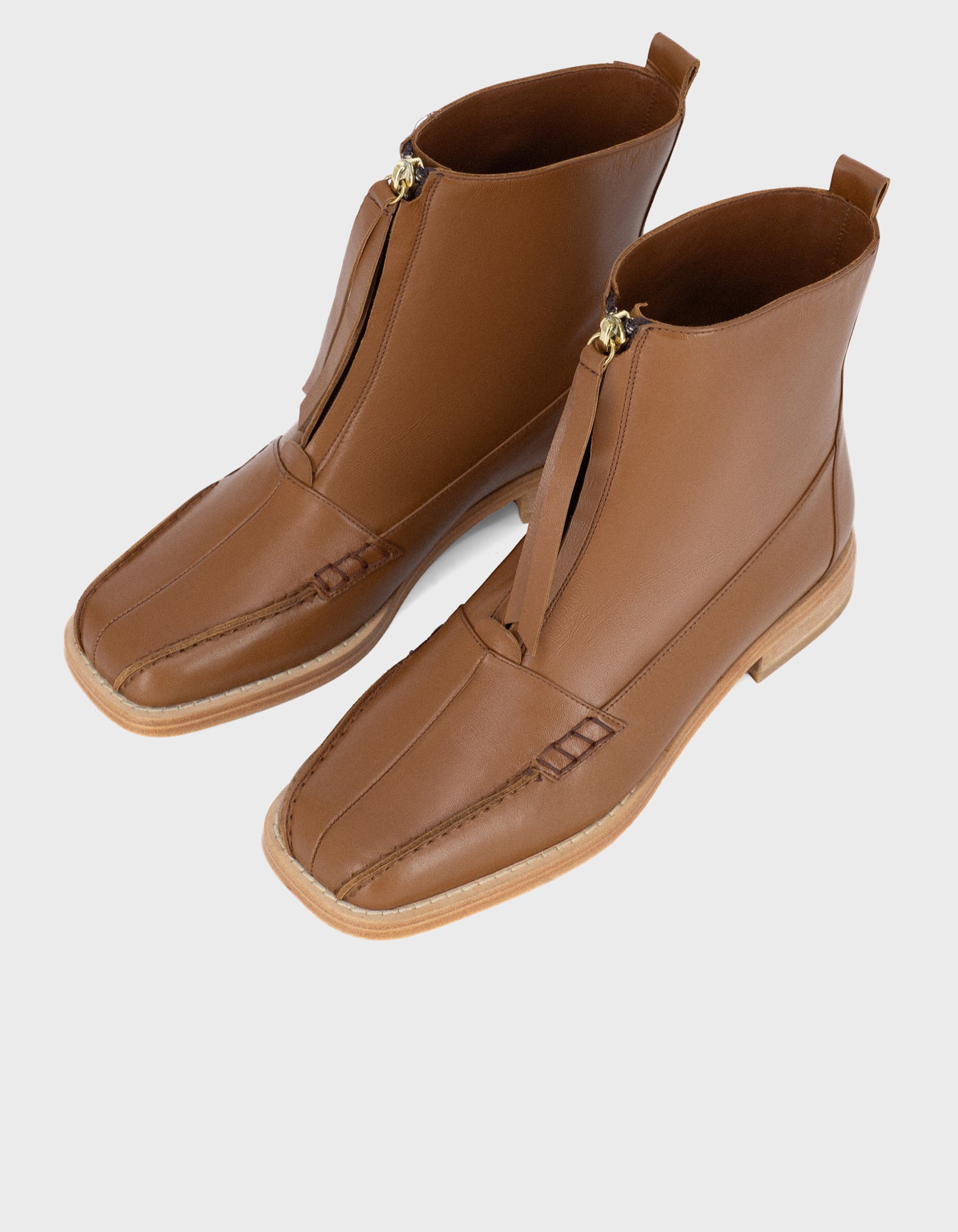 Block Detail Ankle Boots