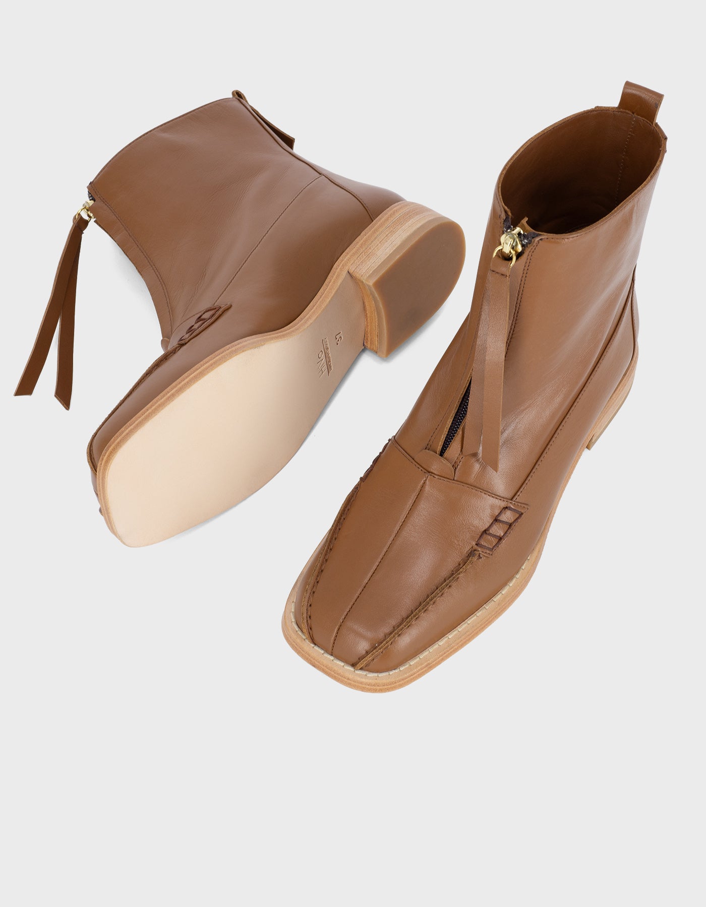 Block Detail Ankle Boots