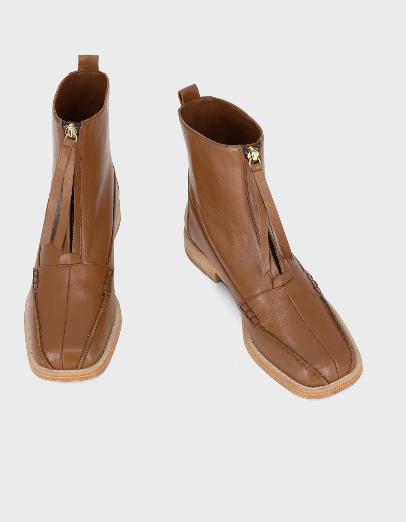 Block Detail Ankle Boots