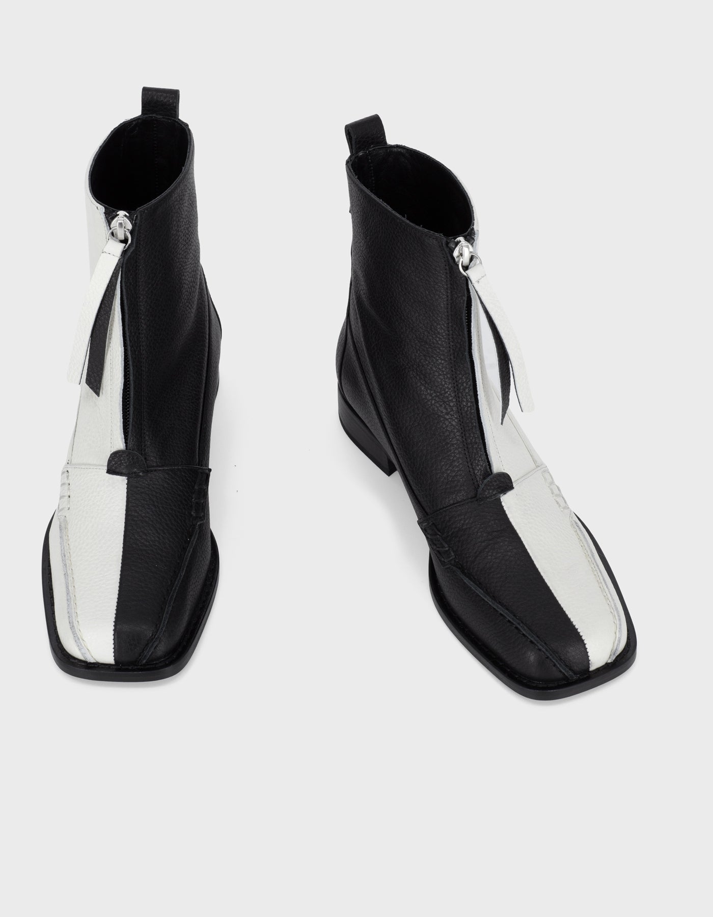 Hiva Atelier | Block Detail Ankle Boots BLACK & BONE | Her Tarza Uygun Deri Aksesuarlar