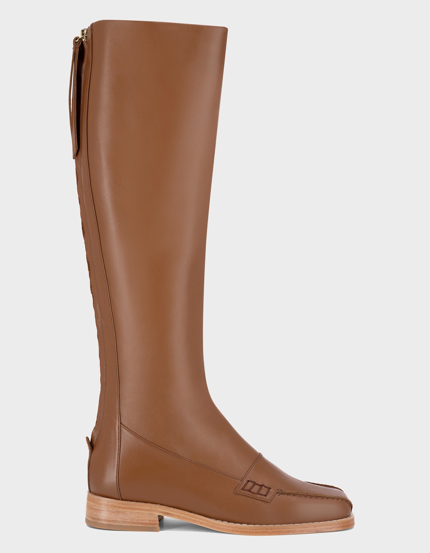 Hiva Atelier | Block Detail Knee Boots WOOD | Her Tarza Uygun Deri Aksesuarlar