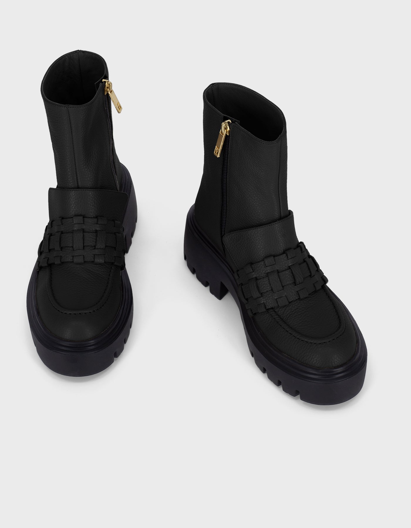 Woven Detail Ankle Boots