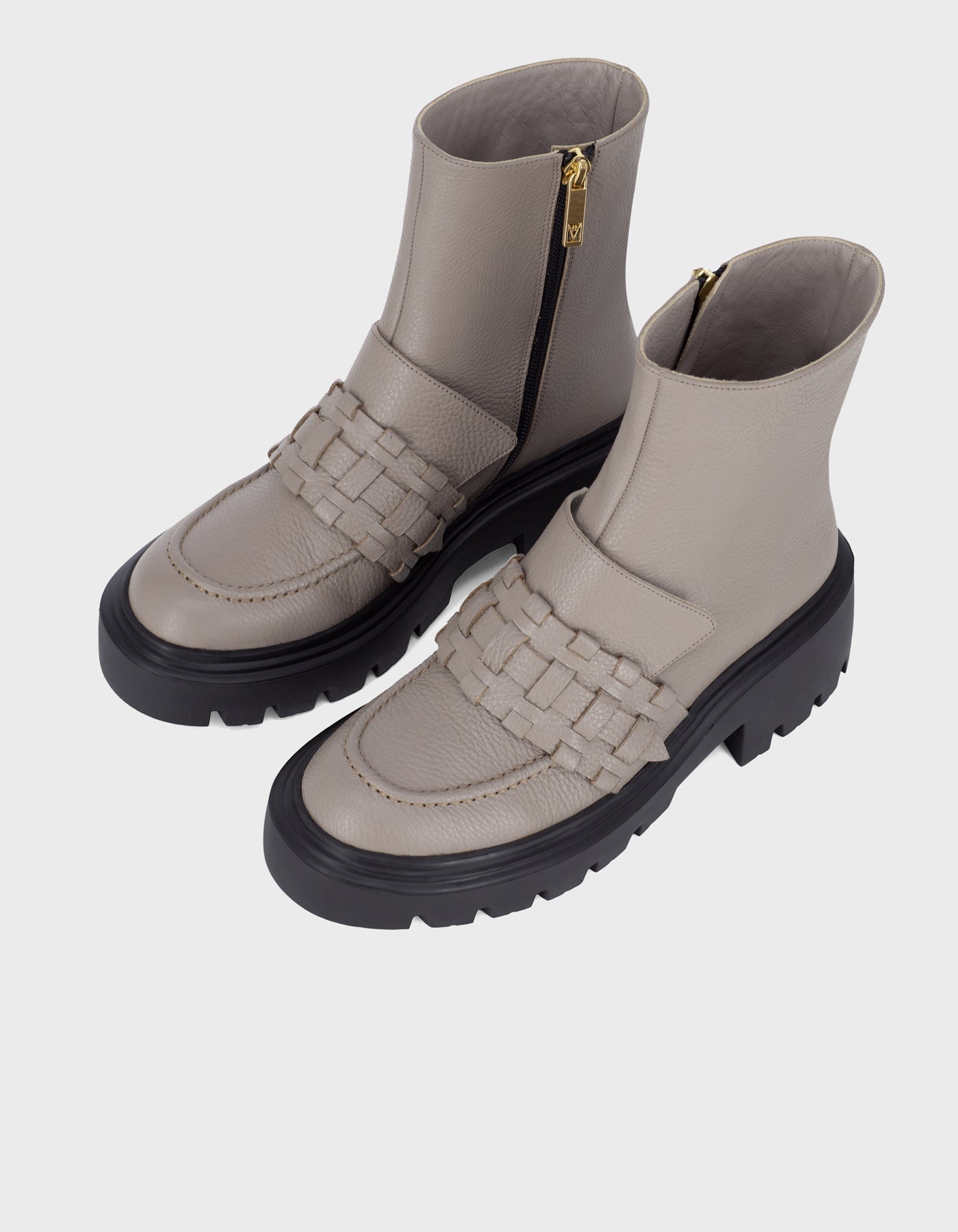Woven Detail Ankle Boots