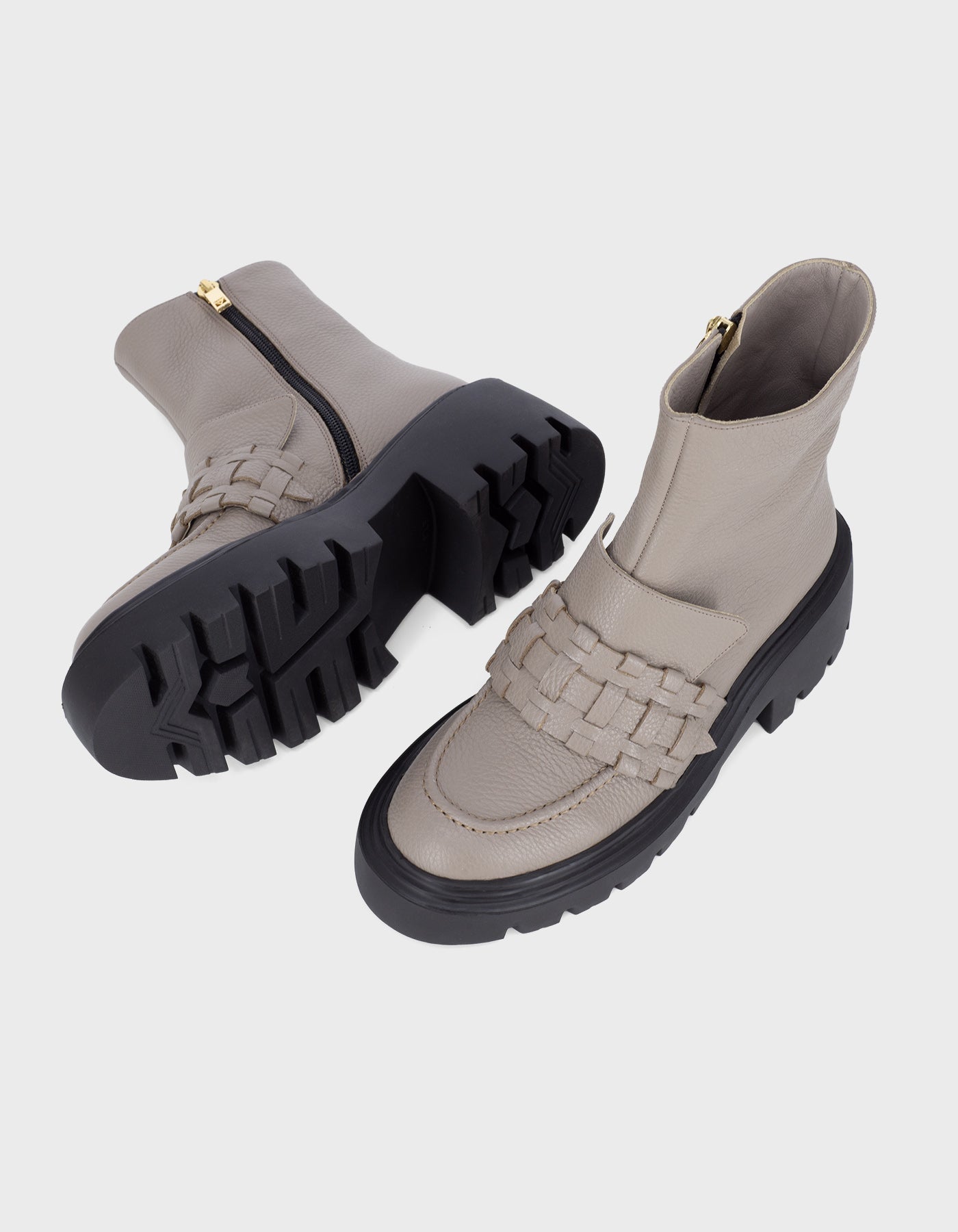 Woven Detail Ankle Boots