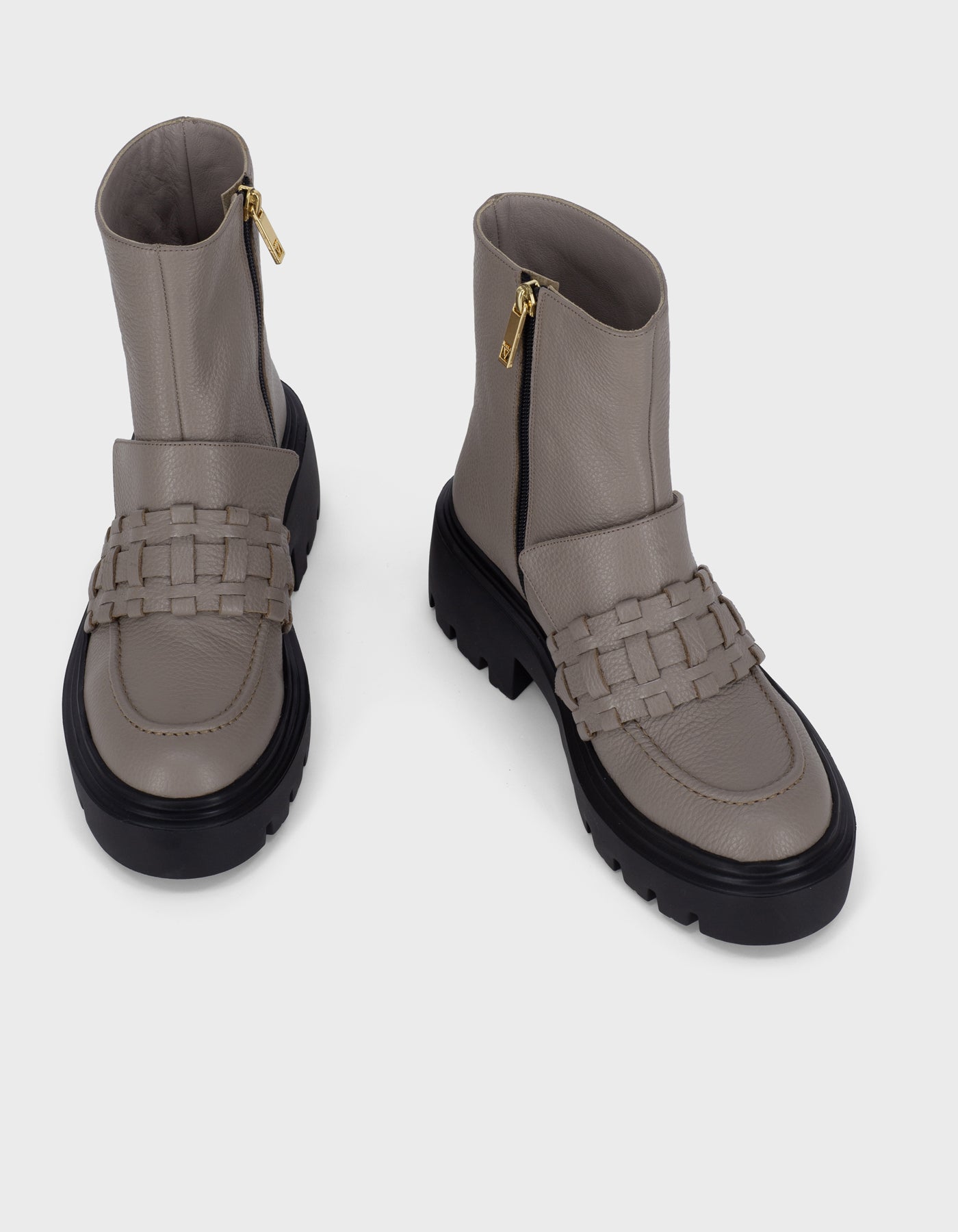 Woven Detail Ankle Boots