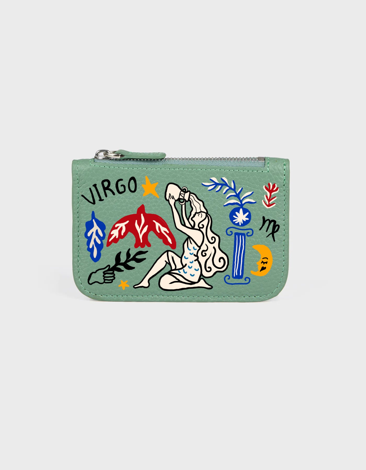 Hiva Atelier | Alae Zodiac Edition - Hand-Painted Mint Virgo | Her Tarza Uygun Deri Aksesuarlar