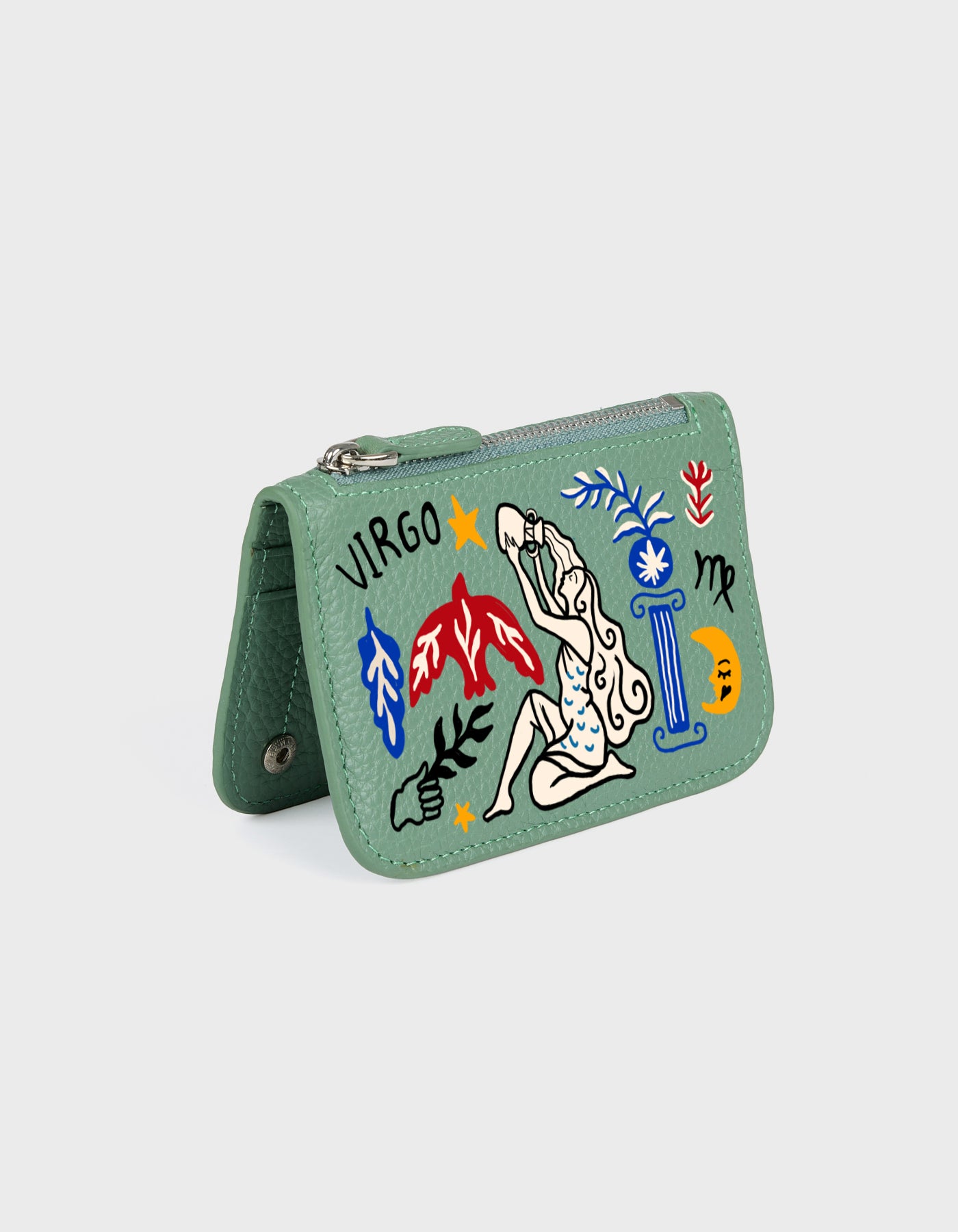 Hiva Atelier | Alae Zodiac Edition - Hand-Painted Mint Virgo | Her Tarza Uygun Deri Aksesuarlar