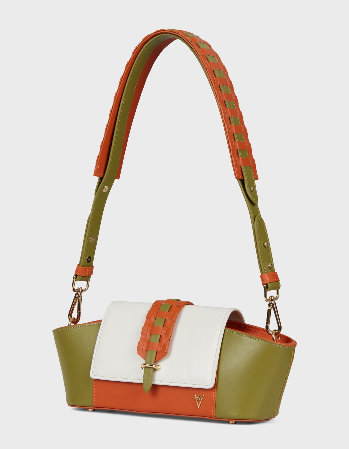 HiVa Atelier - Navis Shoulder Bag Burnt Orange & Olive & Bone