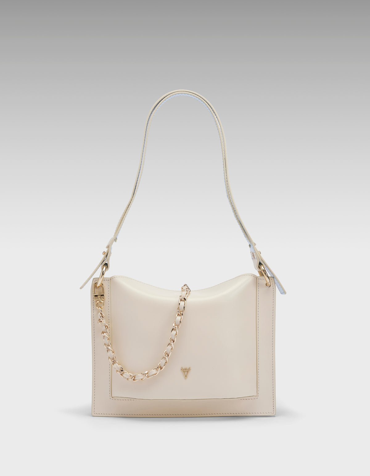 HiVa Atelier | Dalia Mini Sleek & Square Shoulder Bag Bone | Her Tarza Uygun Deri Aksesuarlar