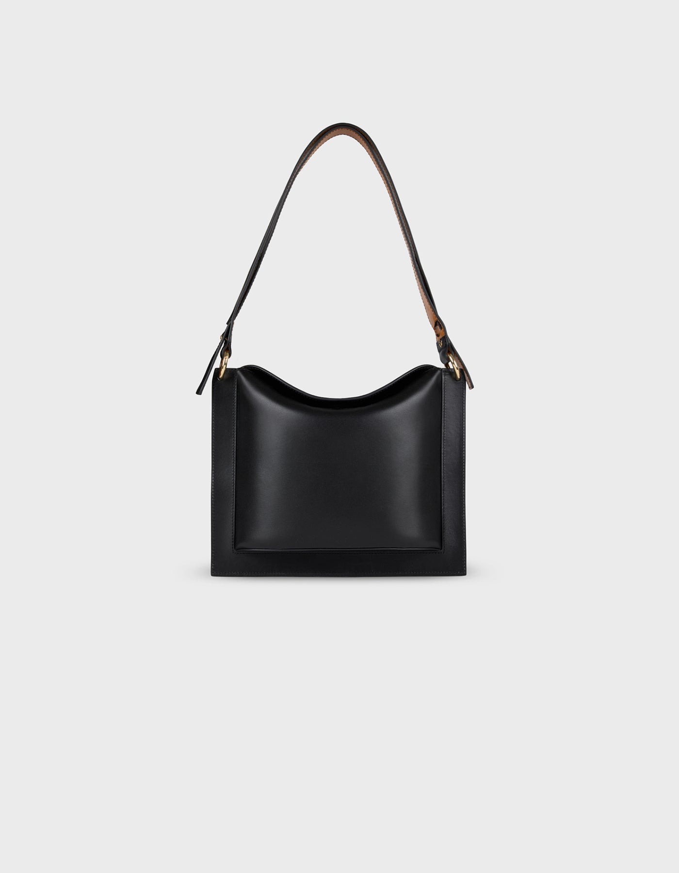 HiVa Atelier | Dalia Mini Sleek & Square Shoulder Bag Black | Her Tarza Uygun Deri Aksesuarlar