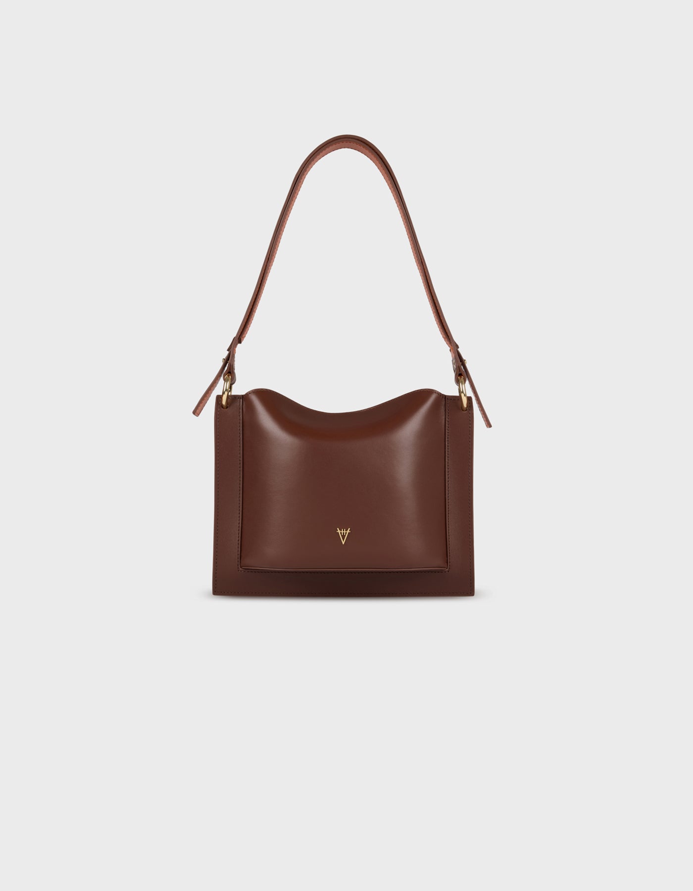 HiVa Atelier | Dalia Mini Sleek & Square Shoulder Bag Nutshell | Her Tarza Uygun Deri Aksesuarlar