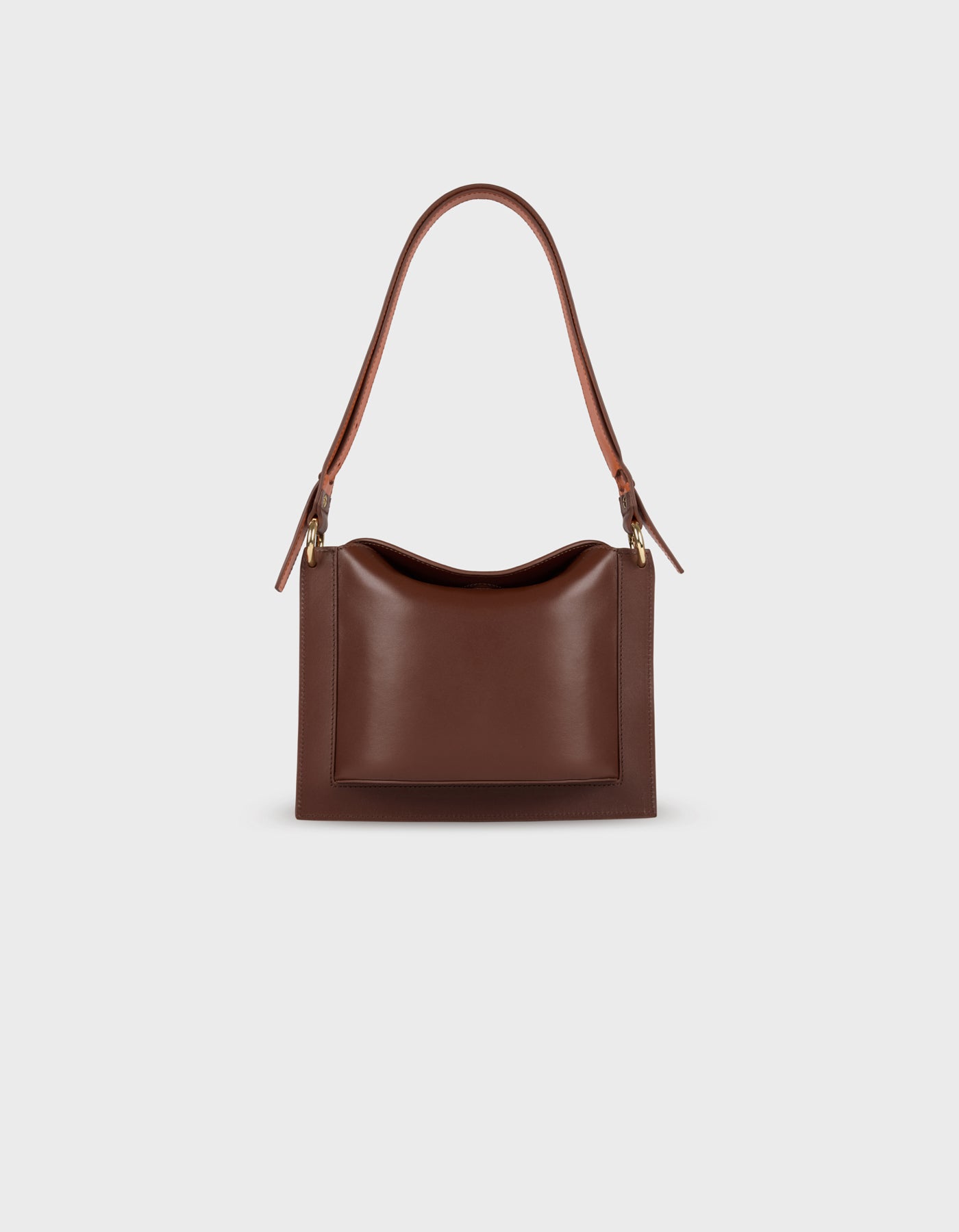 HiVa Atelier | Dalia Mini Sleek & Square Shoulder Bag Nutshell | Her Tarza Uygun Deri Aksesuarlar