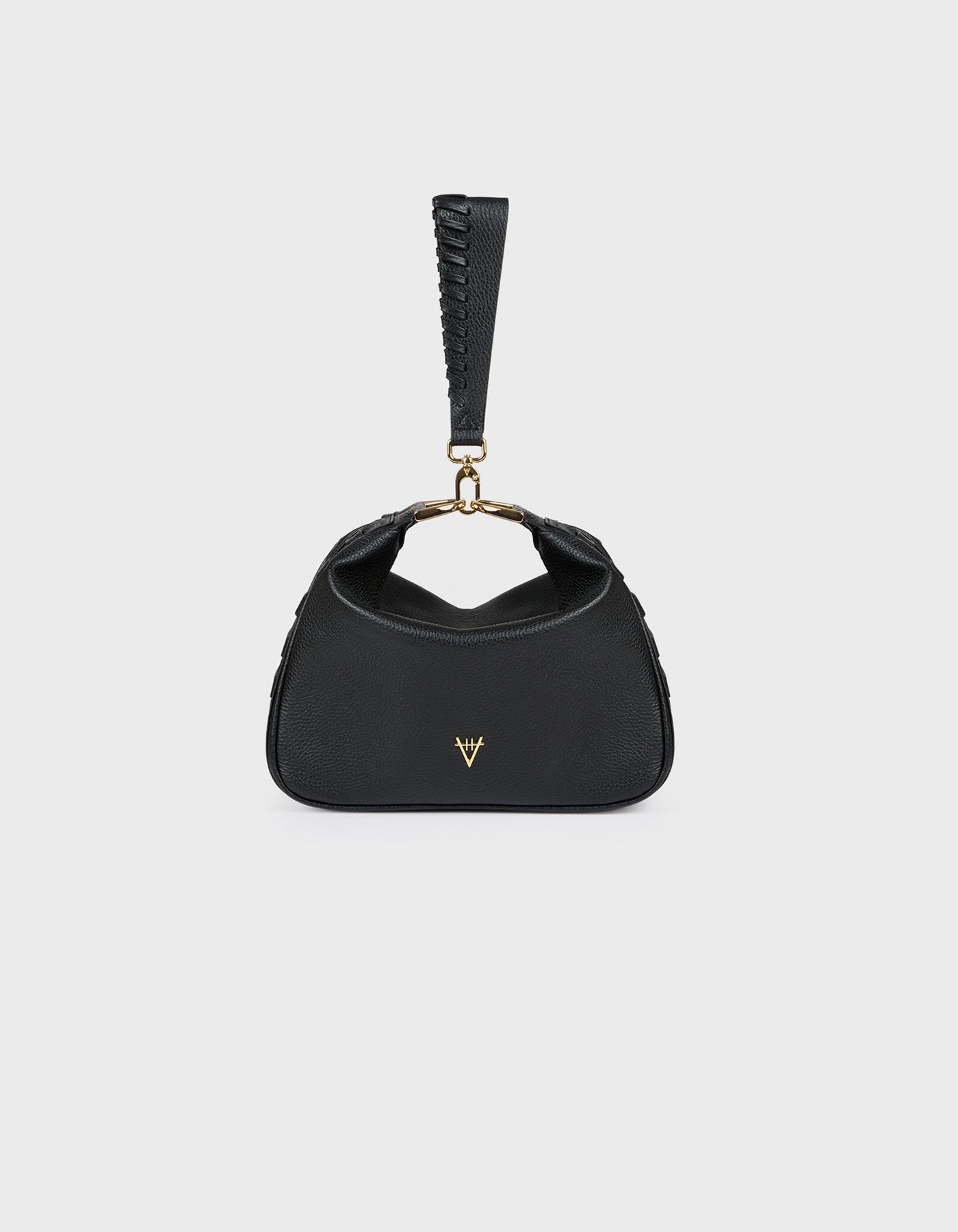 HiVa Atelier | Woven Detail Mini Hobo Bag Black | Her Tarza Uygun Deri Aksesuarlar