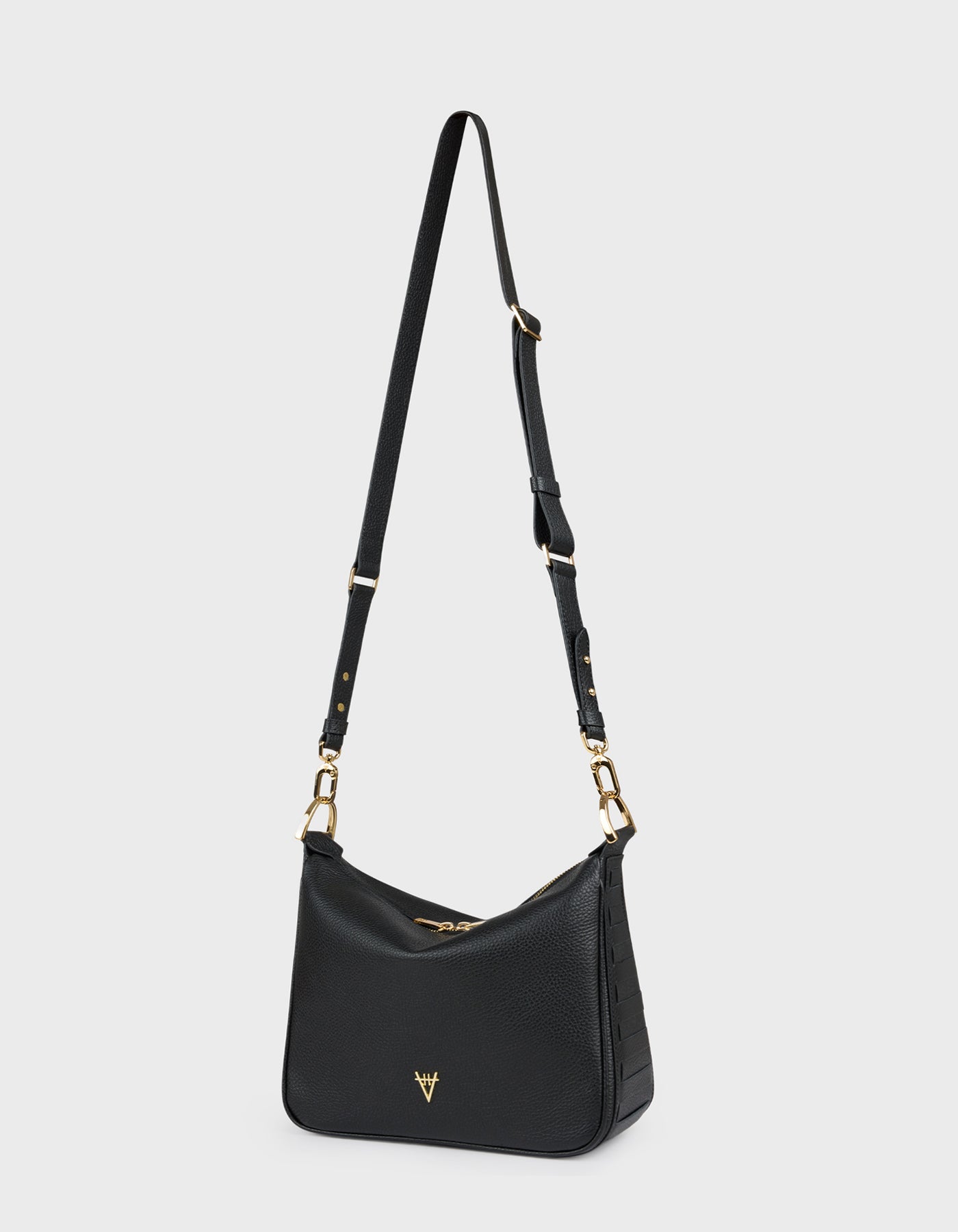 HiVa Atelier | Woven Detail Mini Hobo Bag Black | Her Tarza Uygun Deri Aksesuarlar