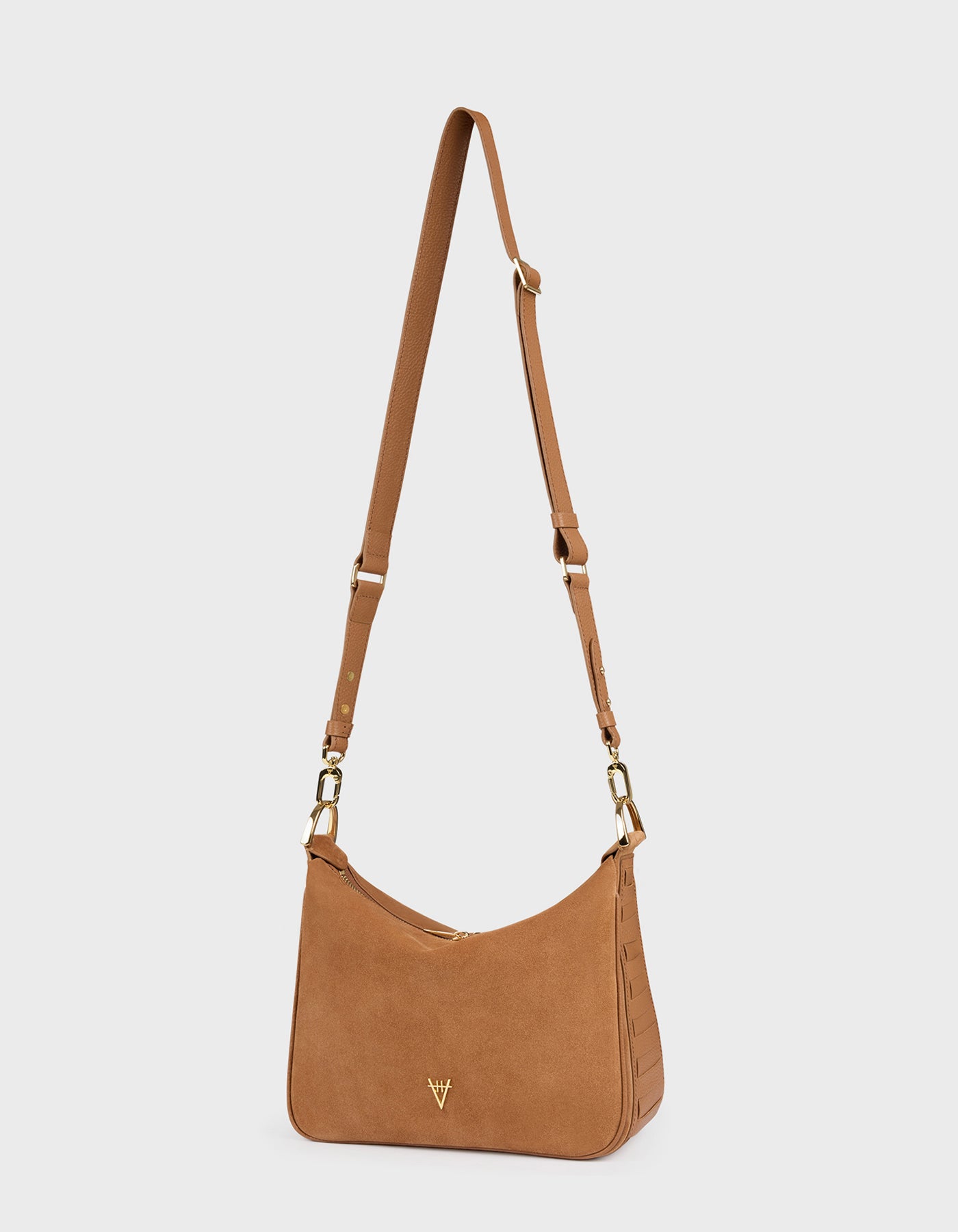 HiVa Atelier | Woven Detail Mini Hobo Bag Wood Suede | Her Tarza Uygun Deri Aksesuarlar