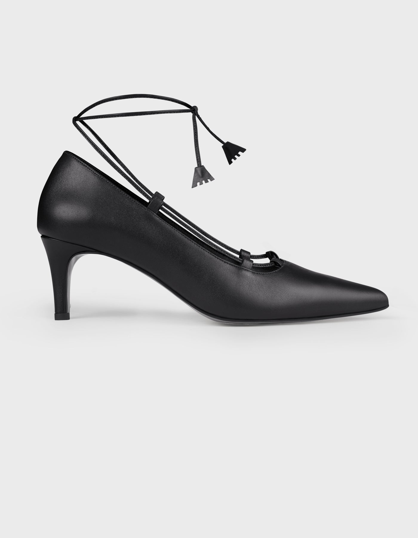 Hiva Atelier | Lace Up Pointed Toe Heels Black | Her Tarza Uygun Deri Aksesuarlar