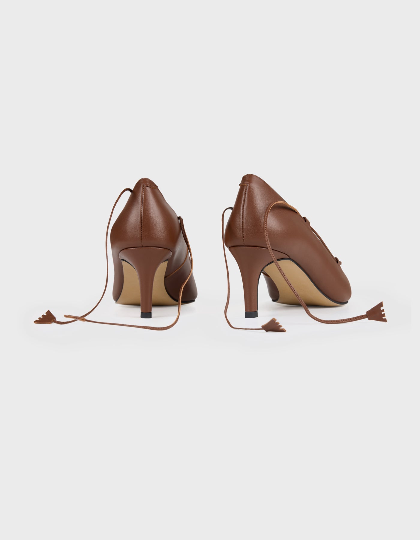 Hiva Atelier | Lace Up Pointed Toe Heels Nutshell | Her Tarza Uygun Deri Aksesuarlar
