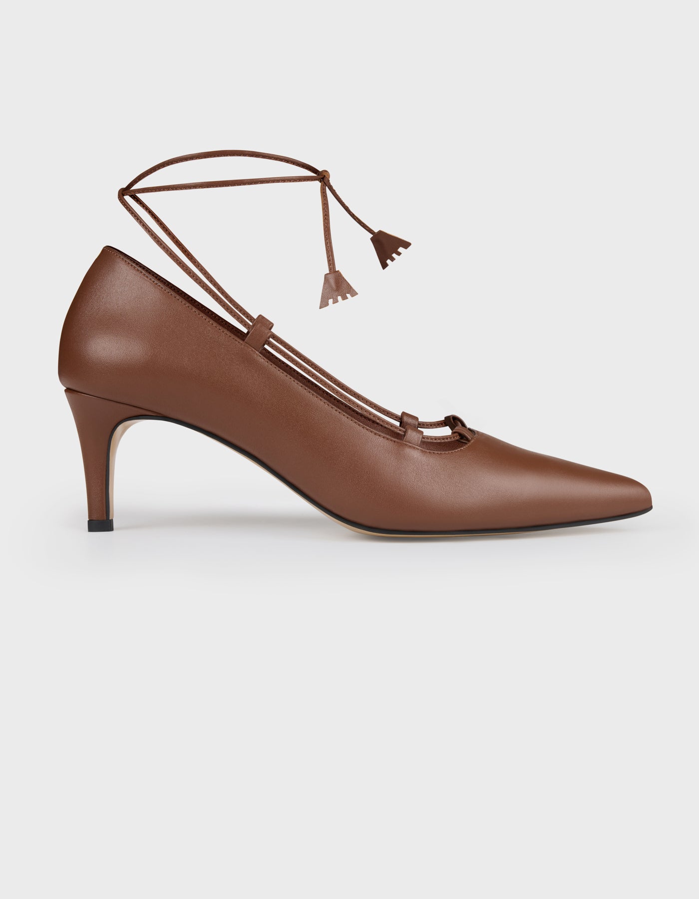 Hiva Atelier | Lace Up Pointed Toe Heels Nutshell | Her Tarza Uygun Deri Aksesuarlar