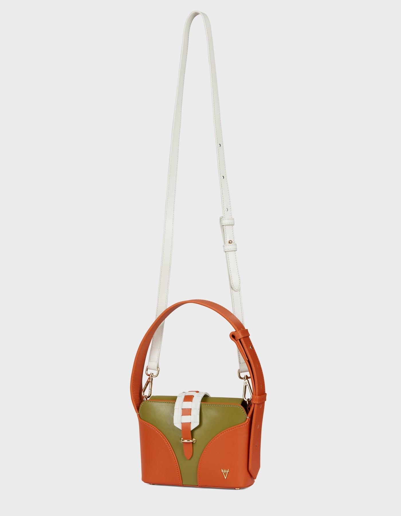 HiVa Atelier - Luna Shoulder Bag Burnt Orange & Olive & Bone