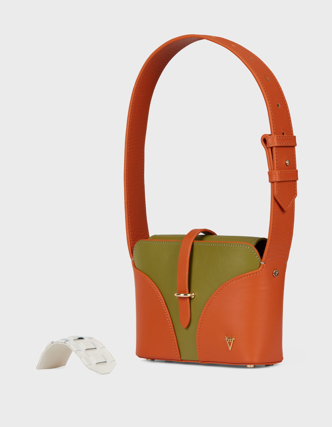 HiVa Atelier - Luna Shoulder Bag Burnt Orange & Olive & Bone