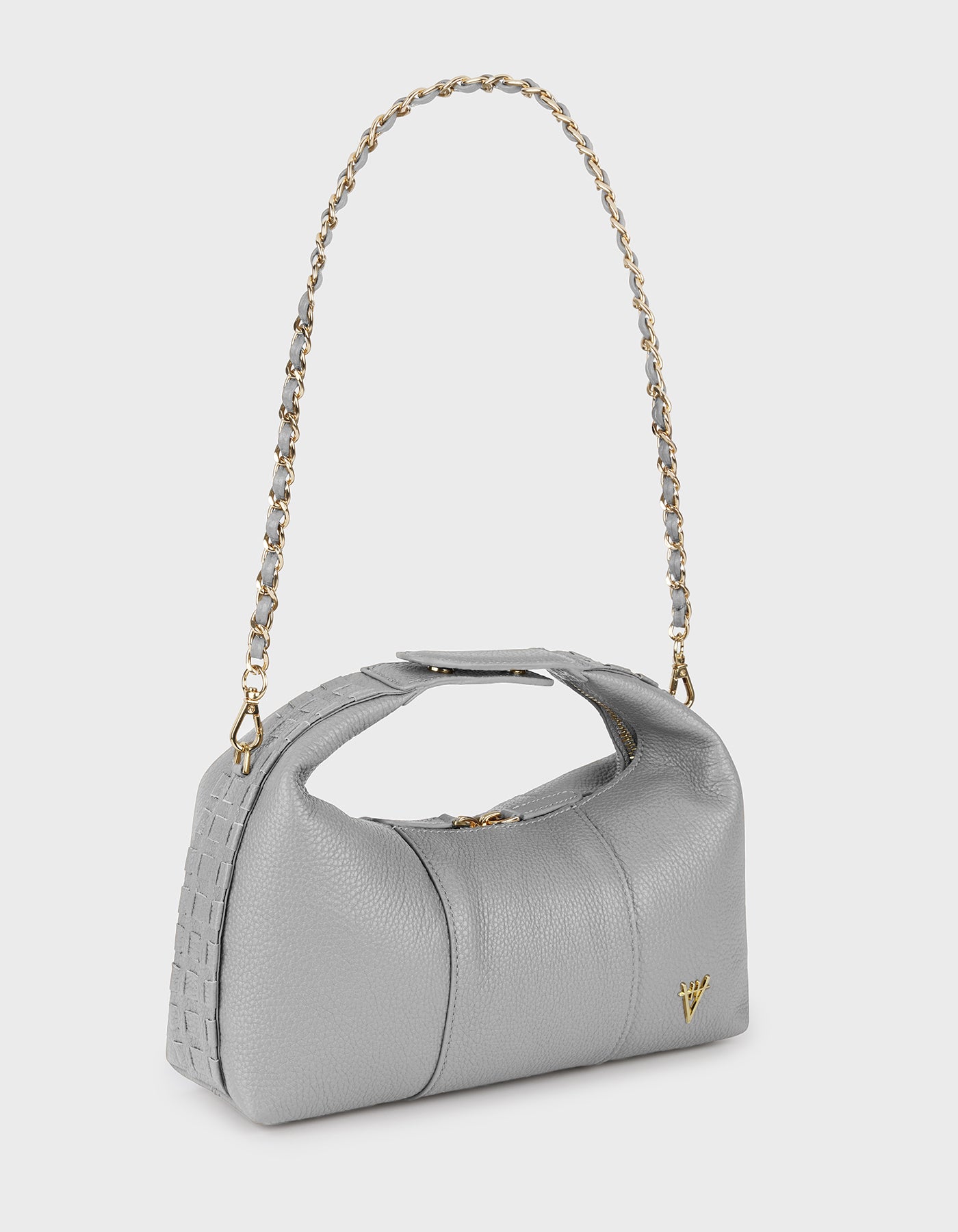 HiVa Atelier | Midi Croissant Bag Light Gray | Her Tarza Uygun Deri Aksesuarlar