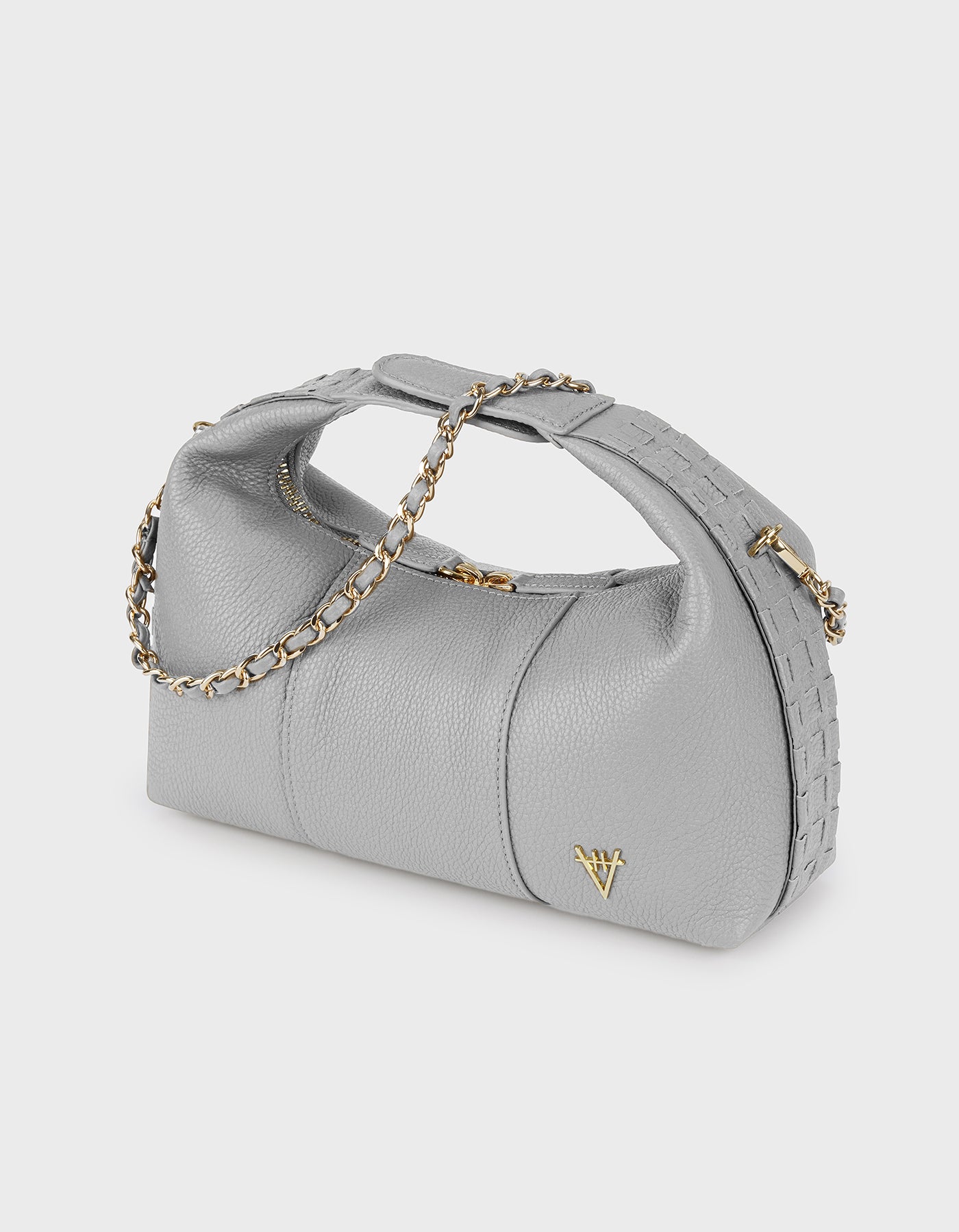HiVa Atelier | Midi Croissant Bag Light Gray | Her Tarza Uygun Deri Aksesuarlar