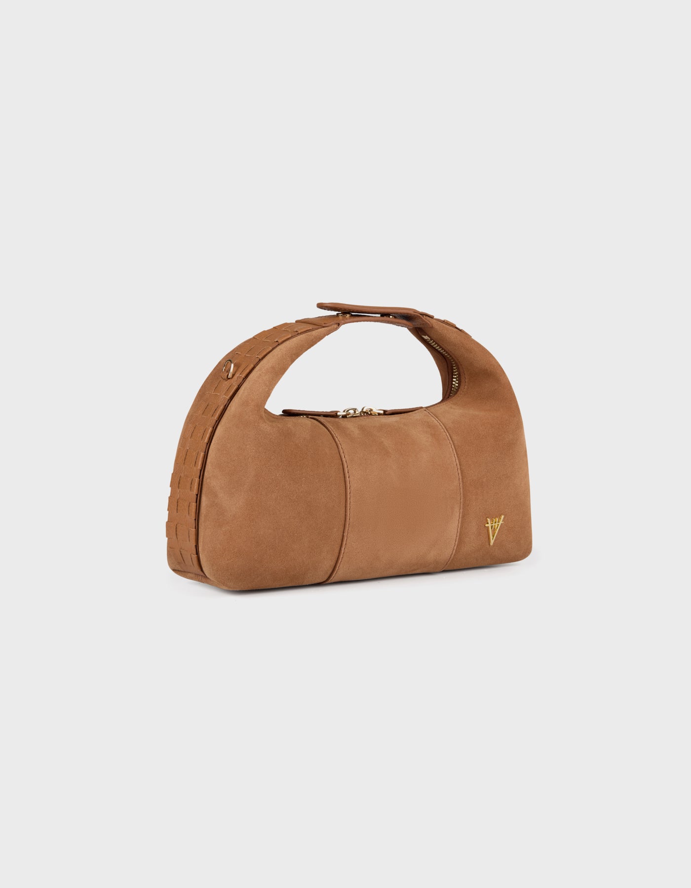 HiVa Atelier | Midi Croissant Bag Wood Wood Suede | Her Tarza Uygun Deri Aksesuarlar