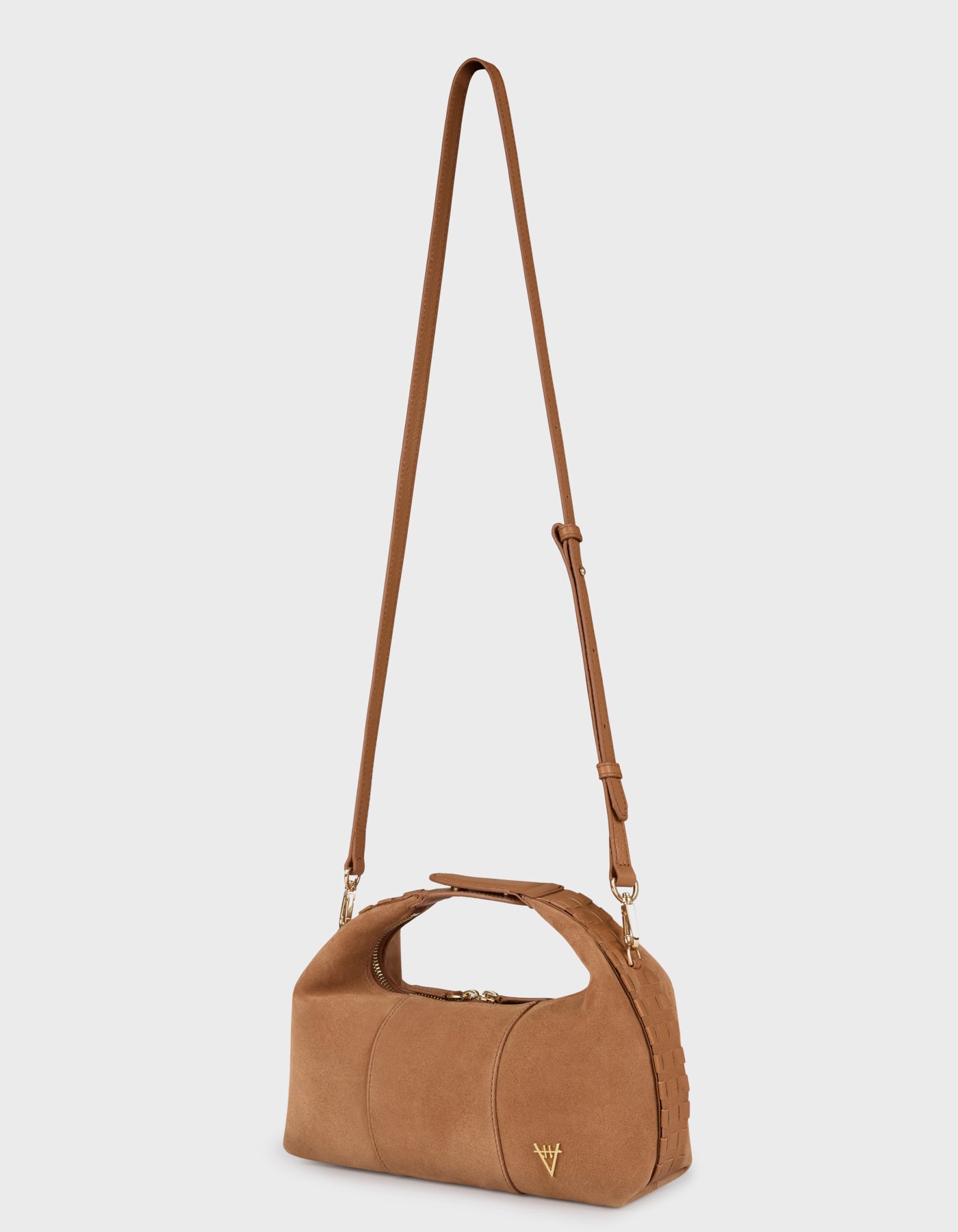 HiVa Atelier | Midi Croissant Bag Wood Wood Suede | Her Tarza Uygun Deri Aksesuarlar