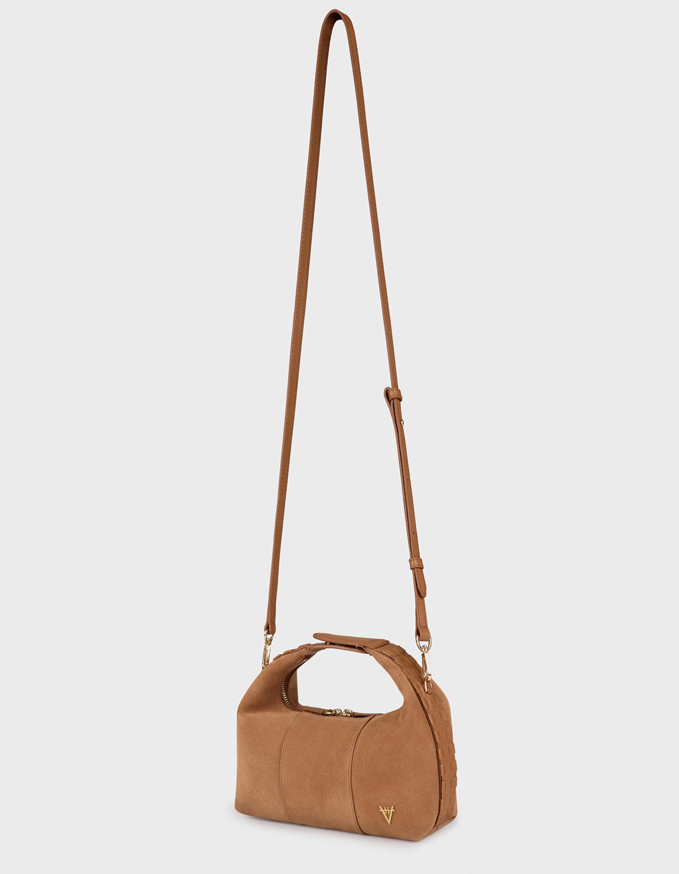 Hiva Atelier | Mini Croissant WOOD SUEDE | Her Tarza Uygun Deri Aksesuarlar