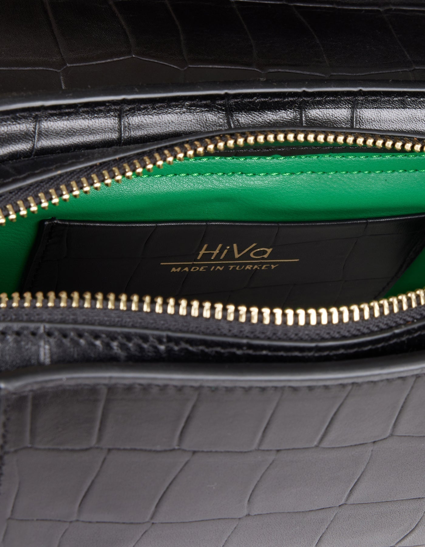 HiVa Atelier - Navis Shoulder Bag Croco Effect Black