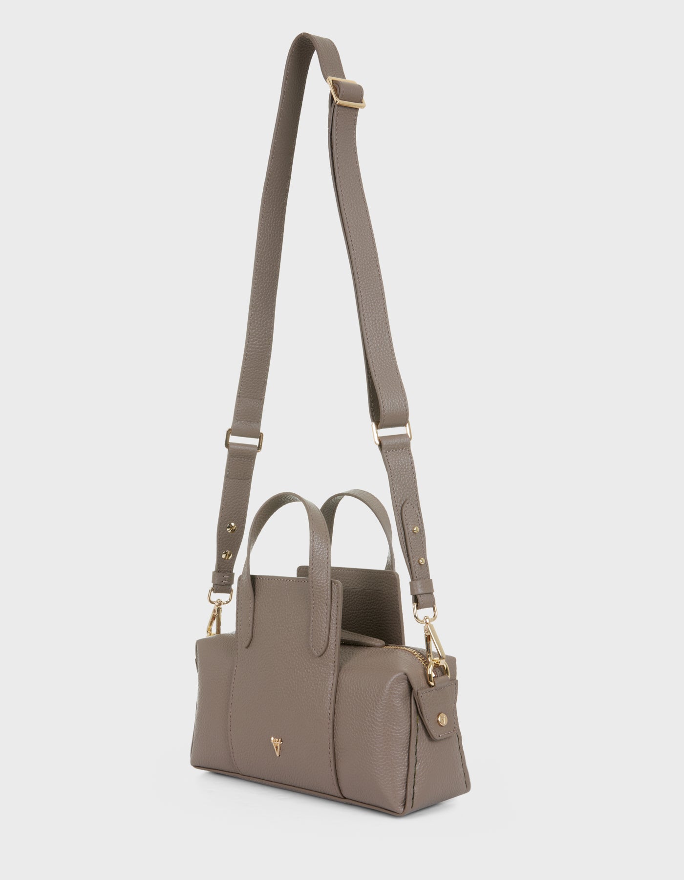 Hiva Atelier | Onsra Cylinder Crossbody Bag VİZON | Her Tarza Uygun Deri Aksesuarlar