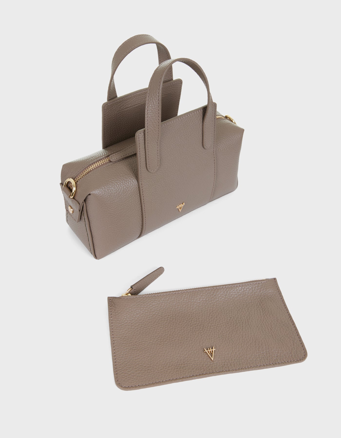 Hiva Atelier | Onsra Cylinder Crossbody Bag VİZON | Her Tarza Uygun Deri Aksesuarlar