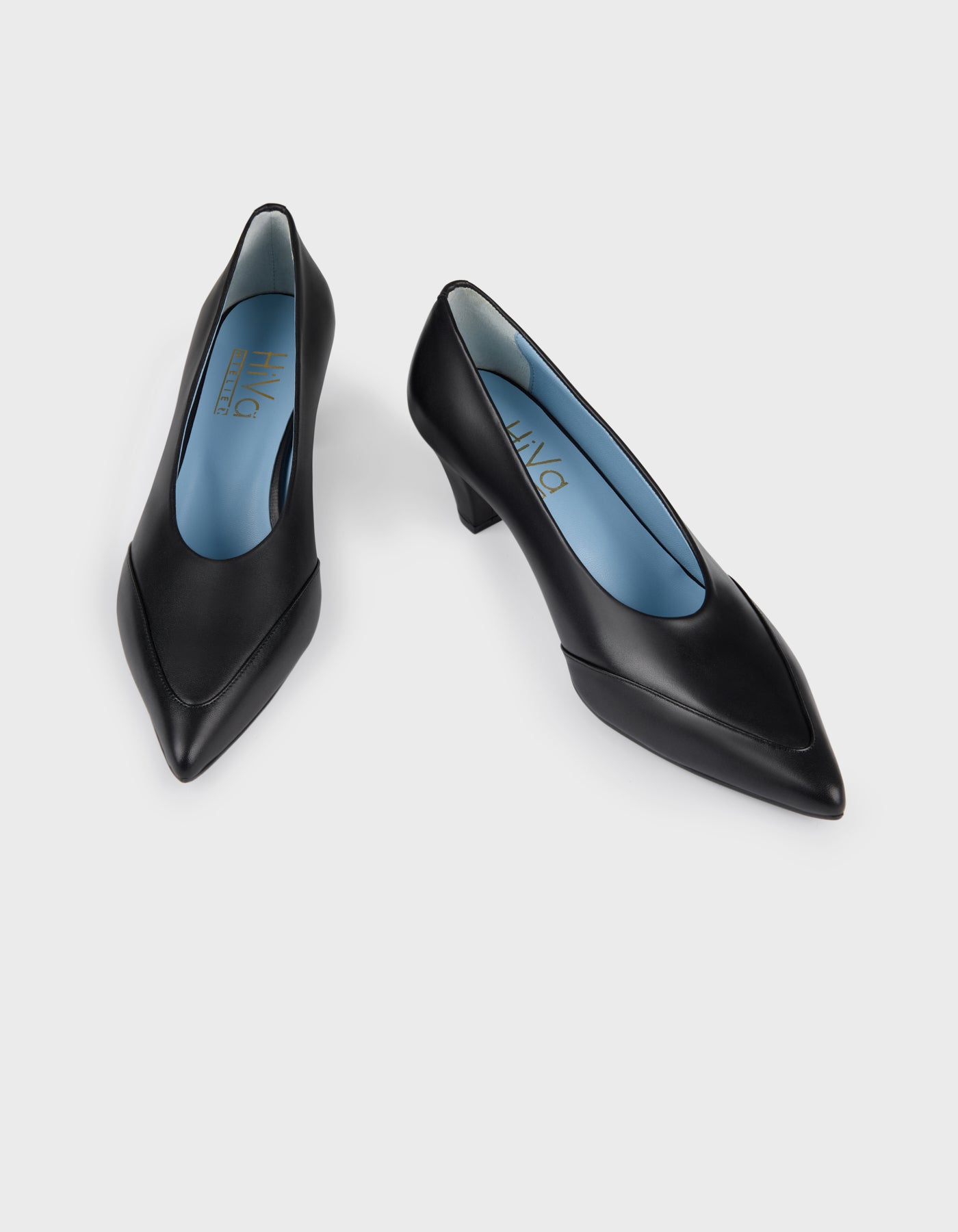 Hiva Atelier | Leather Pointed Toe Heels Black | Her Tarza Uygun Deri Aksesuarlar