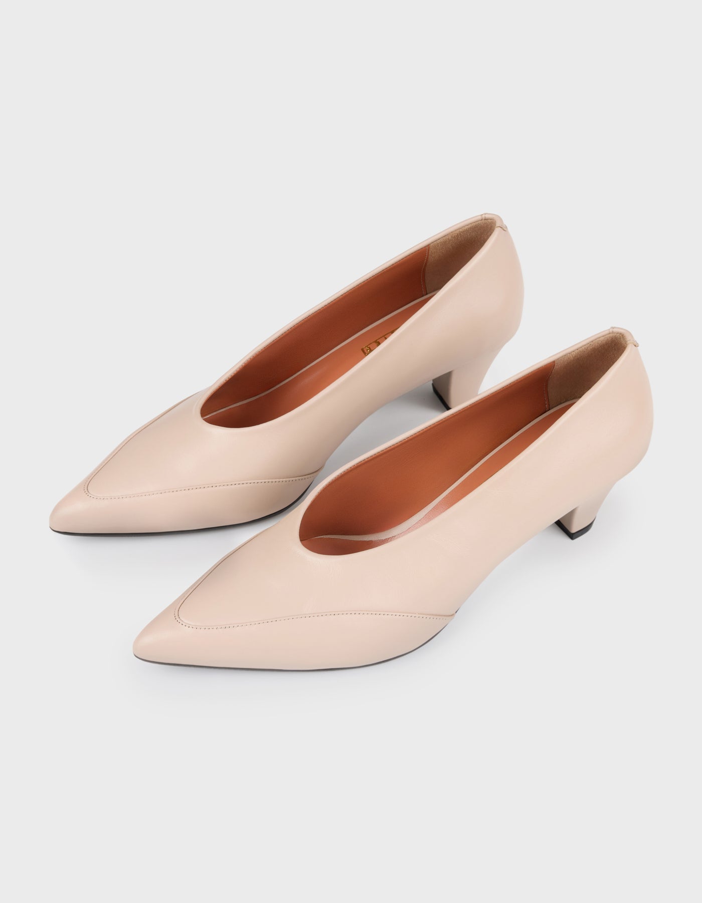 Hiva Atelier | Leather Pointed Toe Heels Cream | Her Tarza Uygun Deri Aksesuarlar