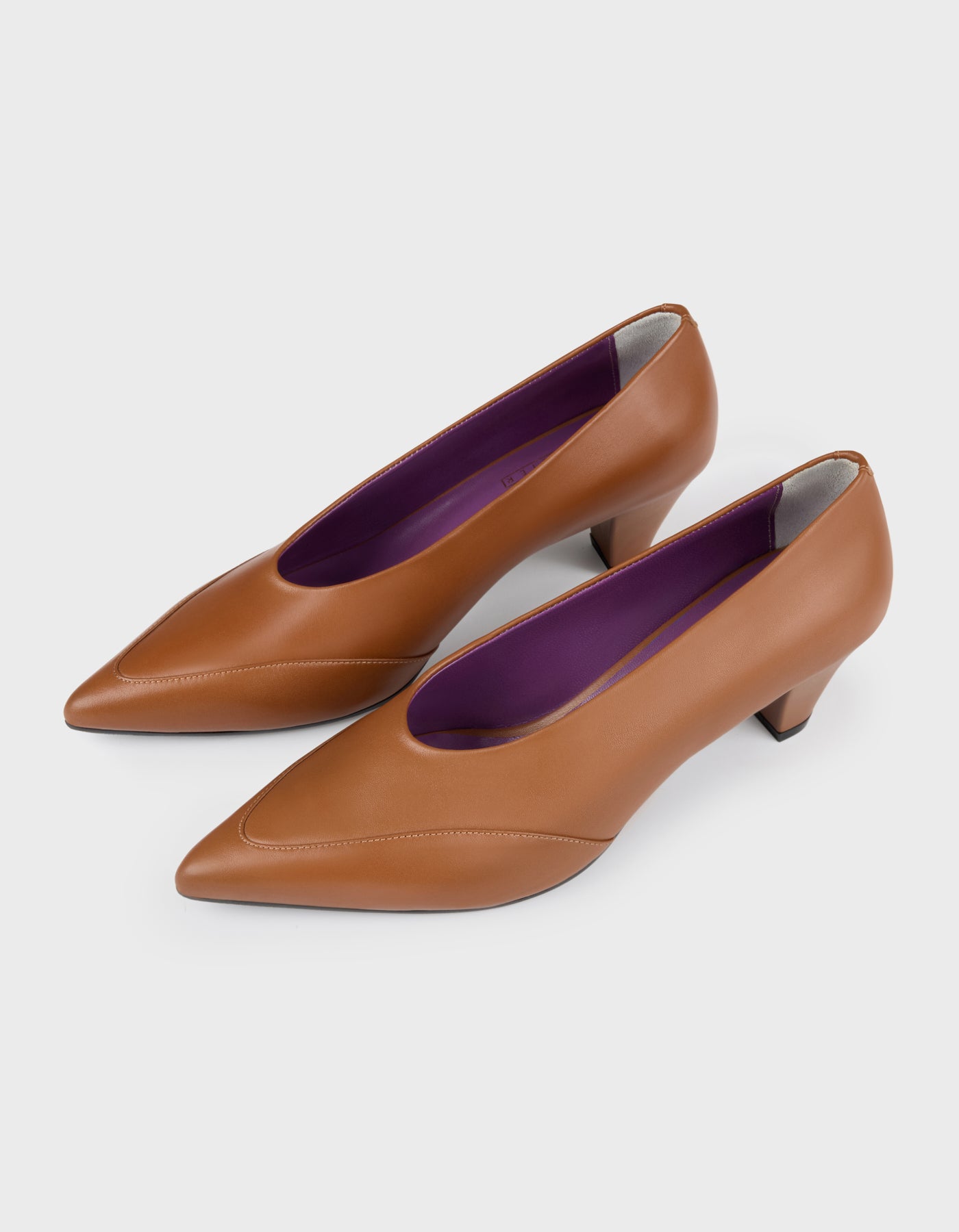 Hiva Atelier | Leather Pointed Toe Heels Wood | Her Tarza Uygun Deri Aksesuarlar