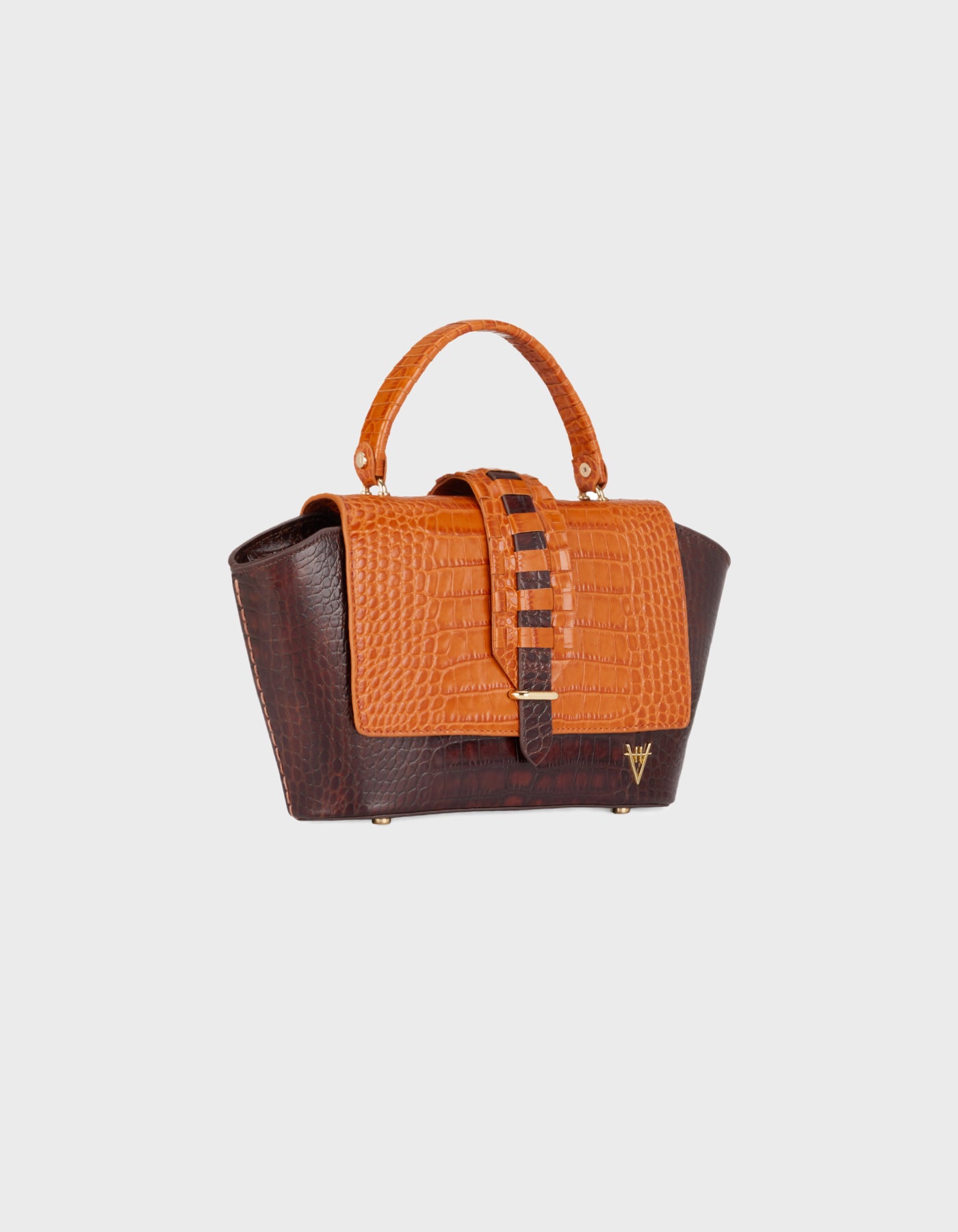 HiVa Atelier | Ventus Shoulder Bag BURNT ORANGE & CHOCOLATE | Her Tarza Uygun Deri Aksesuarlar