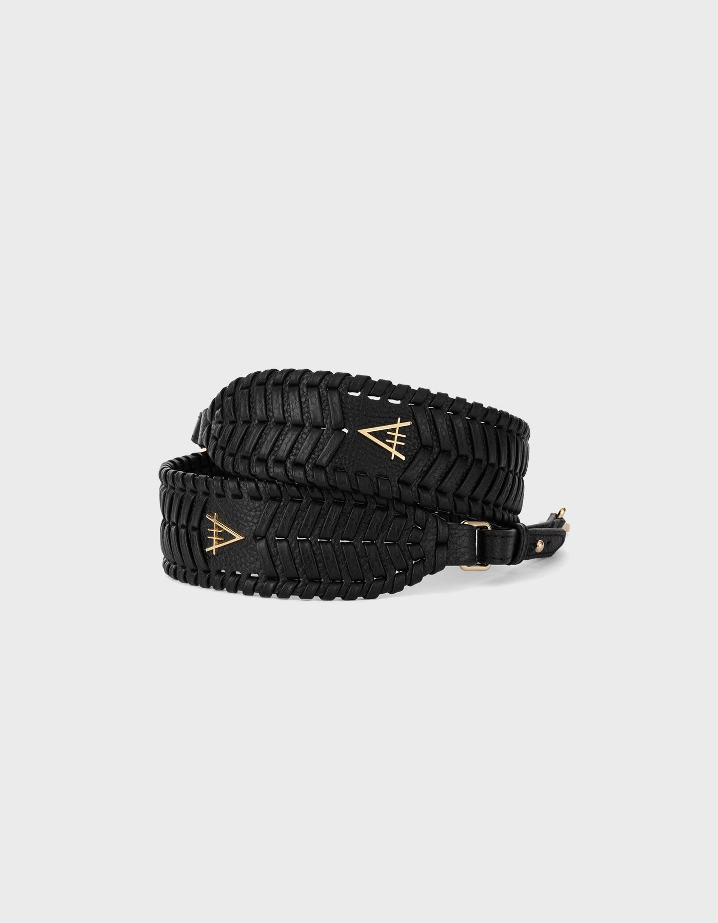 Hiva Atelier | Woven Detail Leather Strap BLACK | Her Tarza Uygun Deri Aksesuarlar