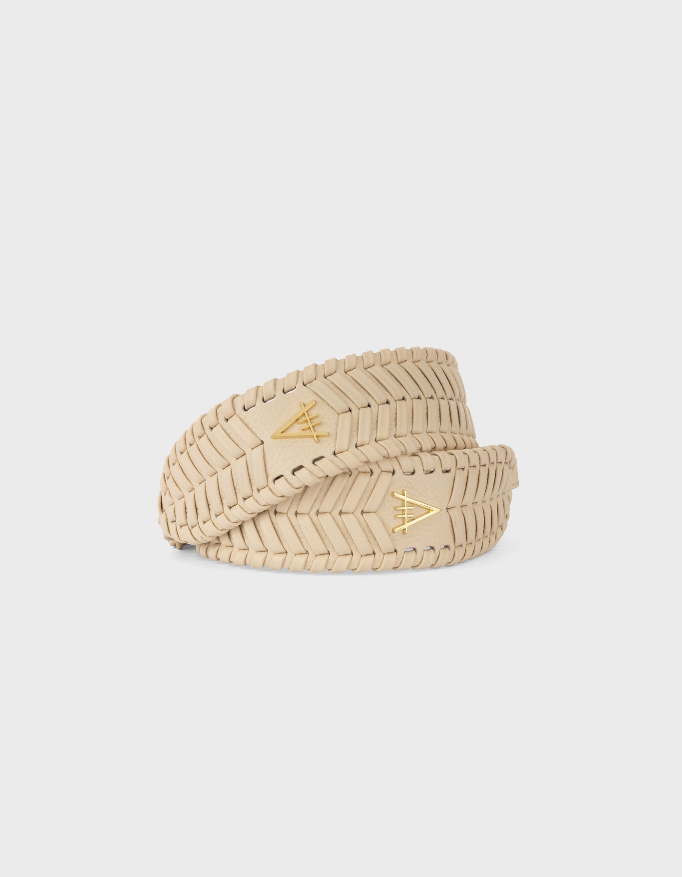 Hiva Atelier | Woven Detail Leather Strap BONE | Her Tarza Uygun Deri Aksesuarlar