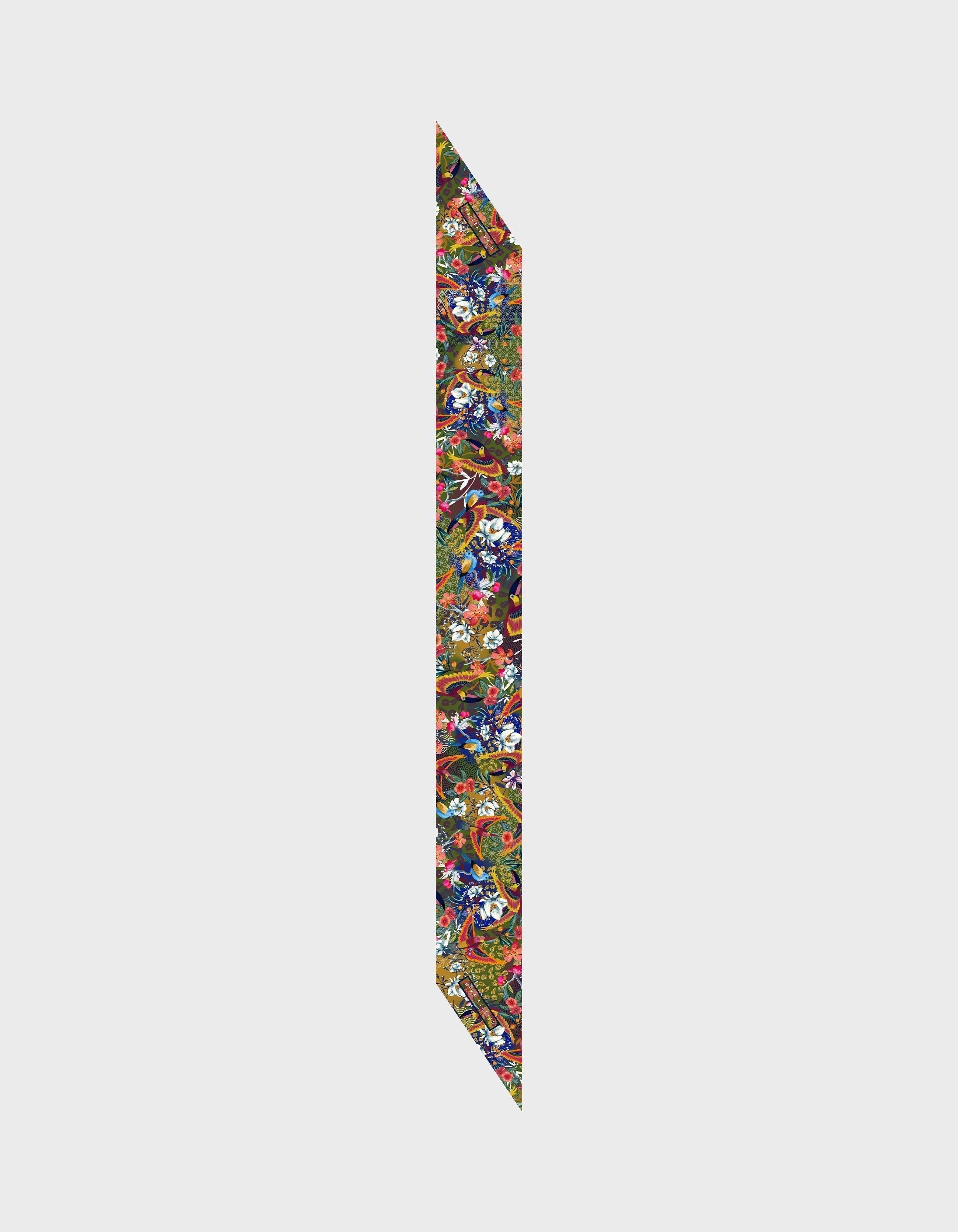 HiVa Atelier | Silk Scarf 5 X 90 CM Dream - Multicolour Navy | Her Tarza Uygun Deri Aksesuarlar