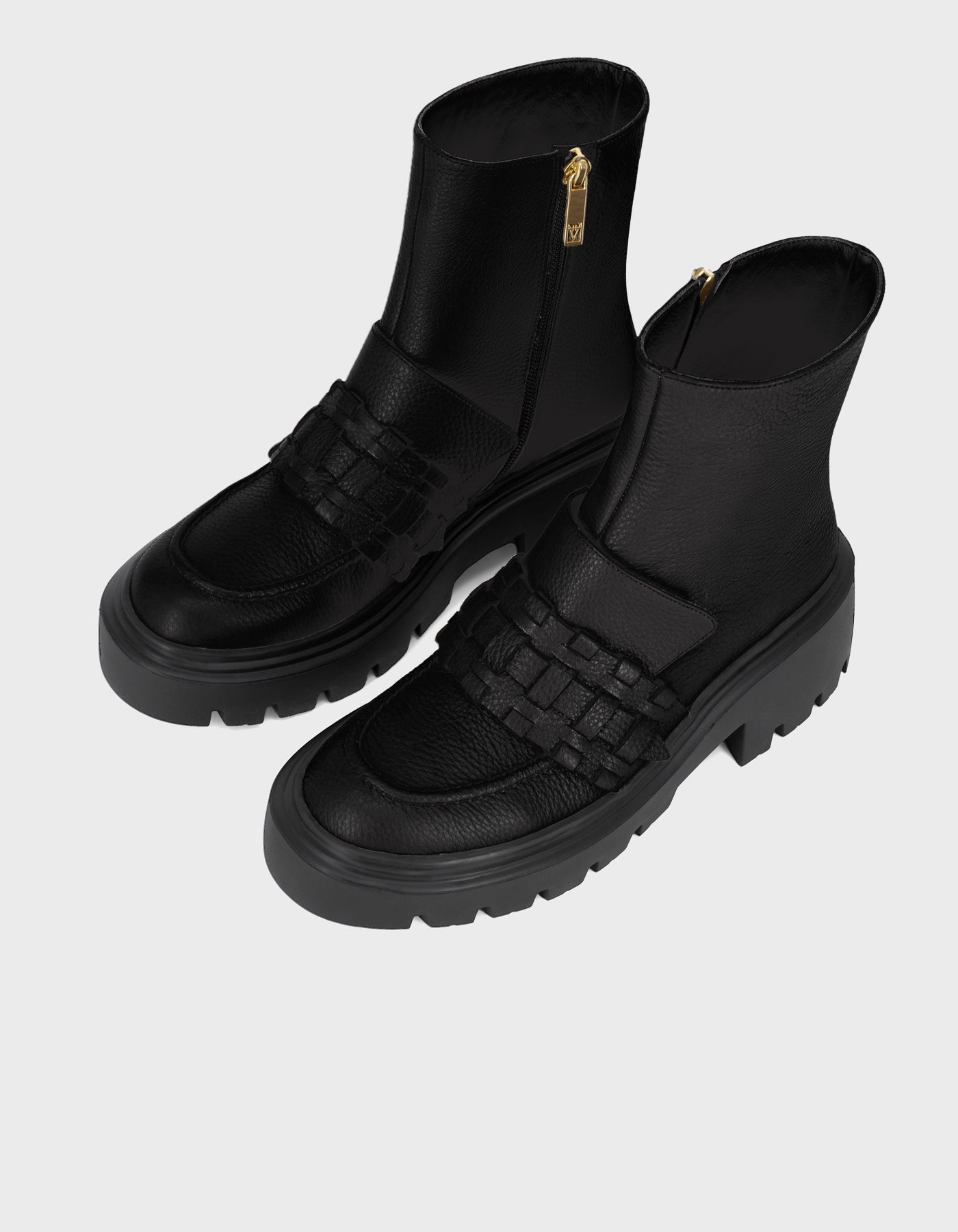 Woven Detail Ankle Boots