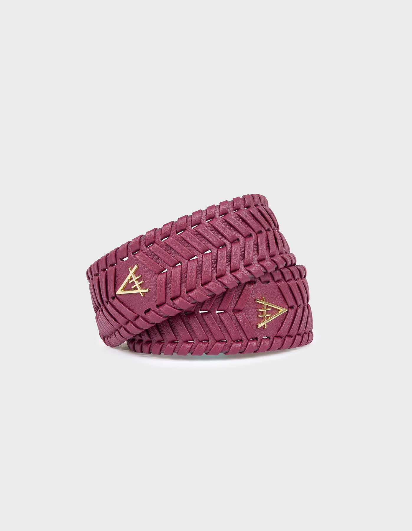 Hiva Atelier | Woven Detail Leather Strap BURGUNDY | Her Tarza Uygun Deri Aksesuarlar